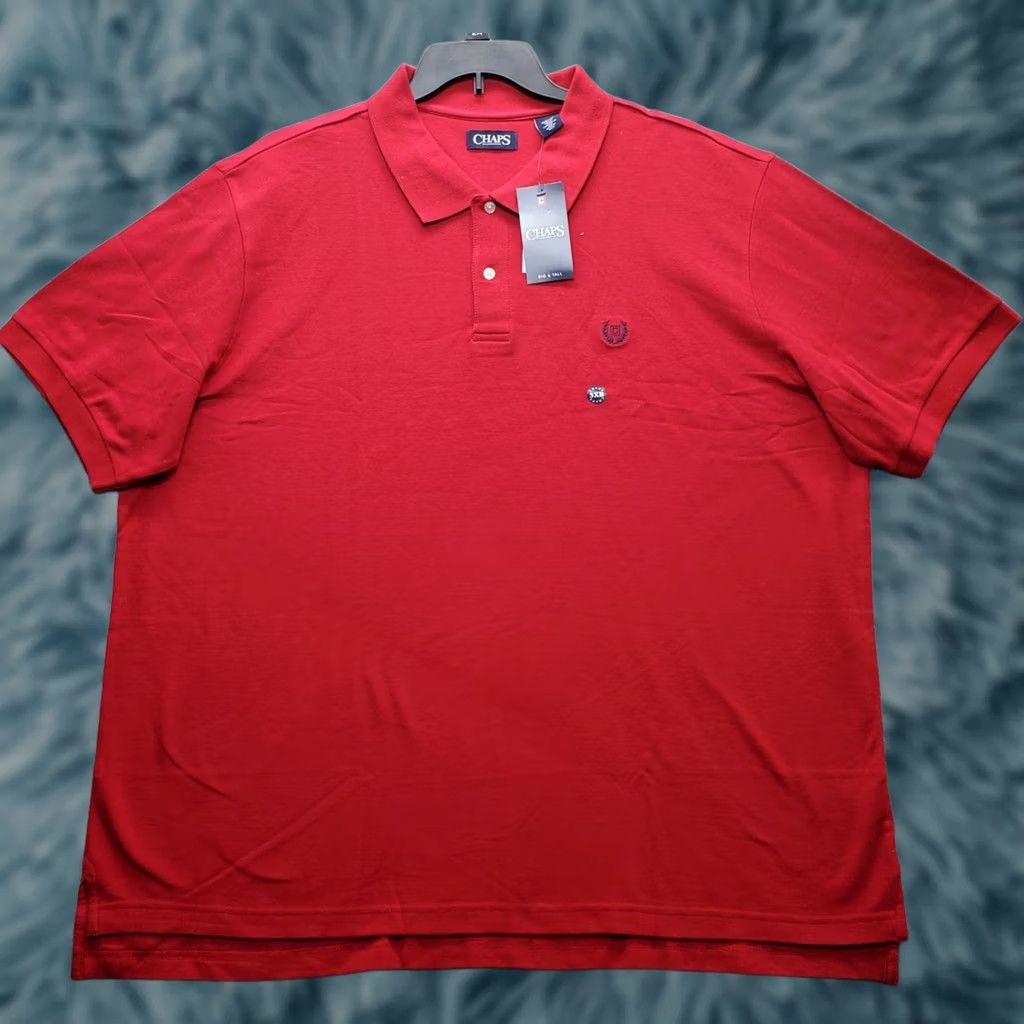 Chaps Chaps Polo Shirt Mens 3XB Red Short Sleeve Golf Performance Big & Tall Shirt Size US XXL / EU 58 / 5 - 1 Thumbnail