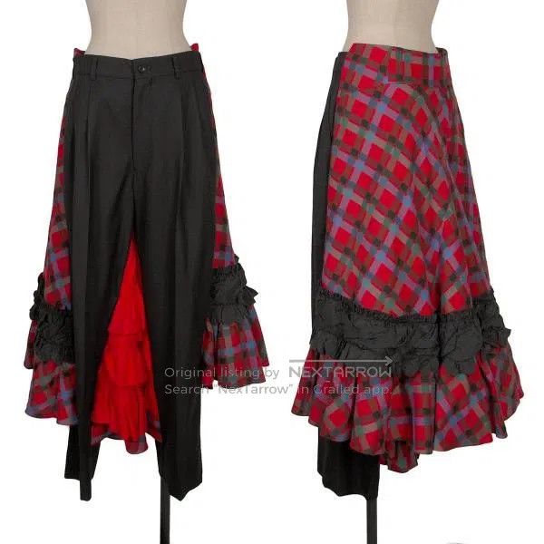 Comme des Garcons Comme des Garcons size S Black vintage tartan Baroque styl Size 23" - 1 Thumbnail
