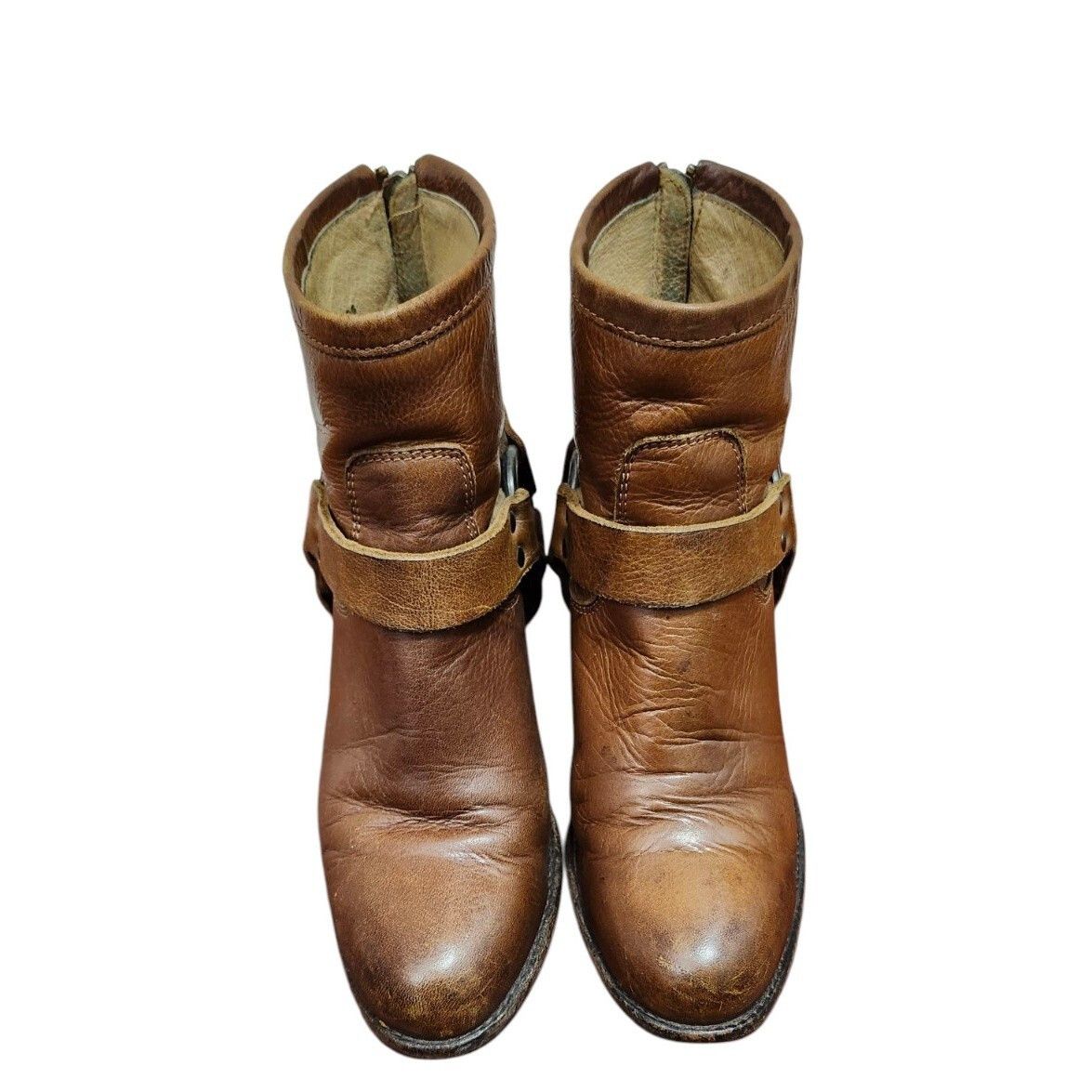 Frye FRYE Harness Boot Back Zip Cognac Leather size 6 B Size US 6 / IT 36 - 3 Thumbnail