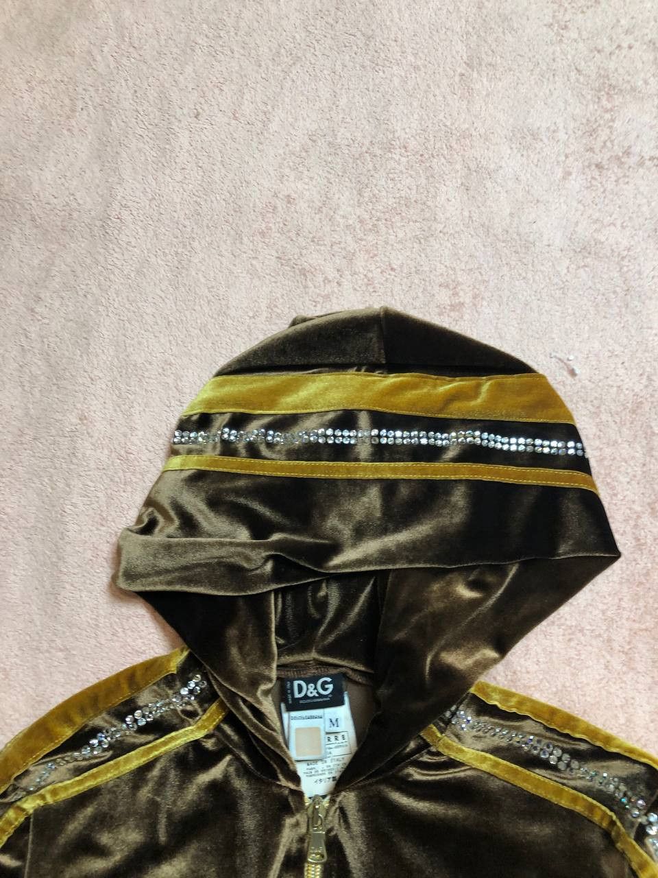 Dolce & Gabbana Dolce & Gabbana Brown Velour Rhinestone Logo Hoodie Size M / US 6-8 / IT 42-44 - 8 Thumbnail