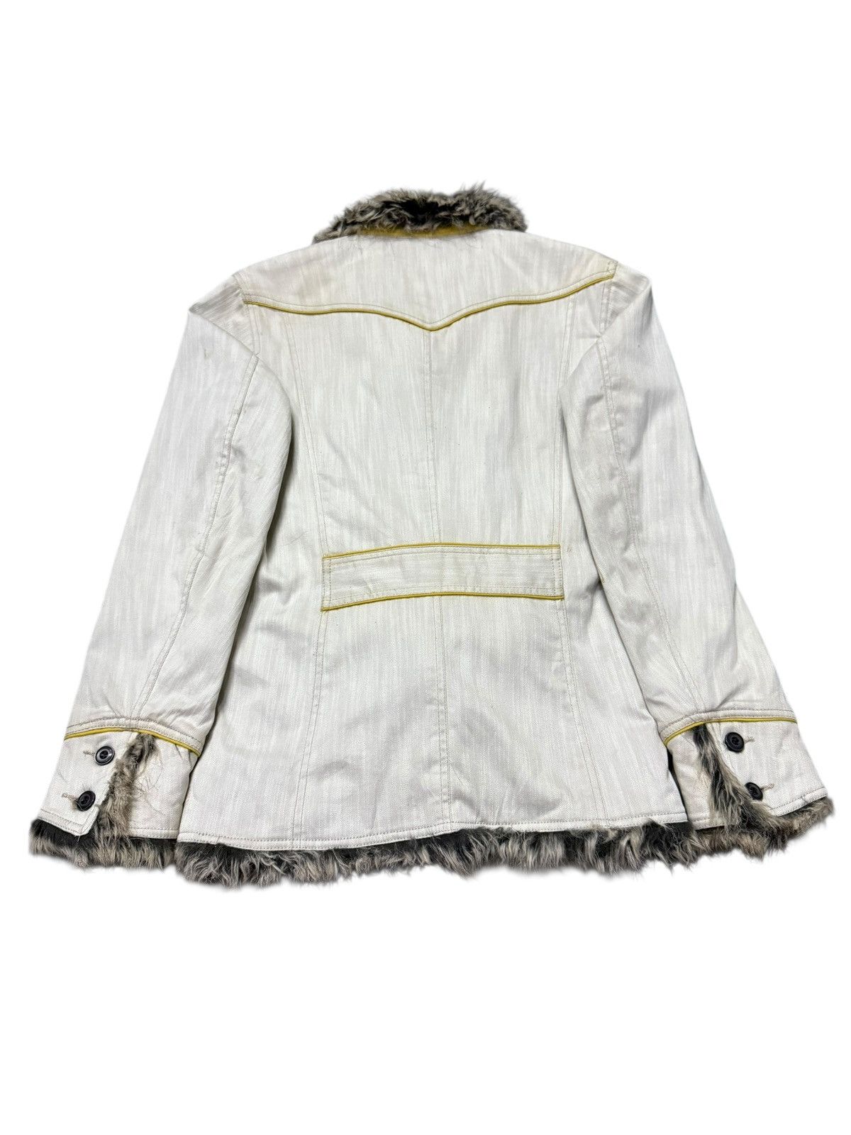 Japanese Brand Hideaways Nicole Fur Trimmed Rock Star Denim Jacket Size US S / EU 44-46 / 1 - 2 Thumbnail