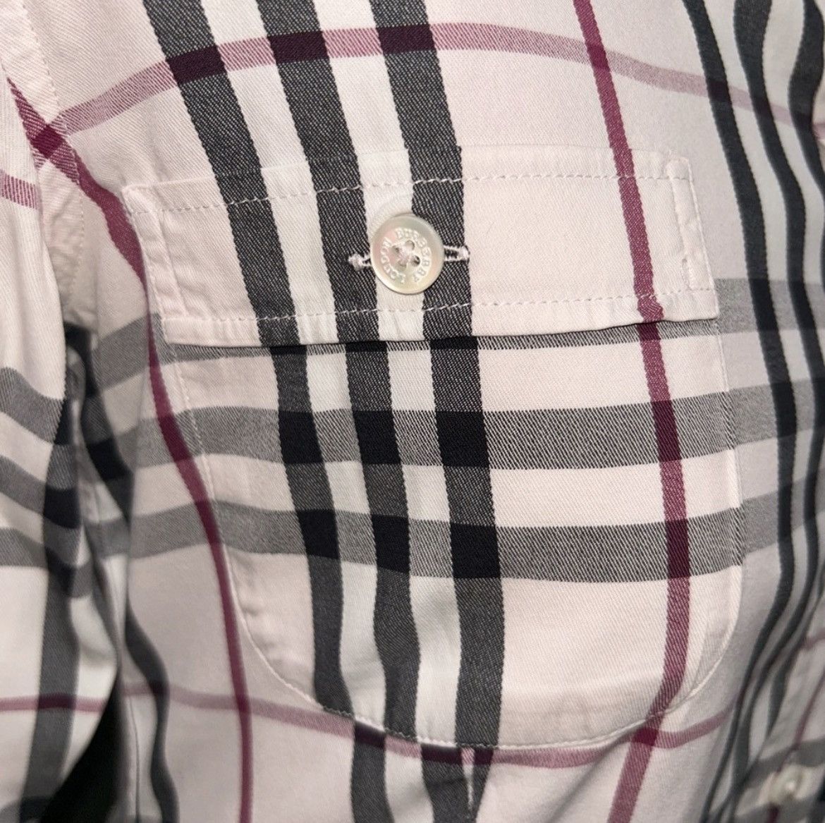Burberry Burberry London Dusty Pink Nova Check Button Down sz XS Size XS / US 0-2 / IT 36-38 - 4 Thumbnail