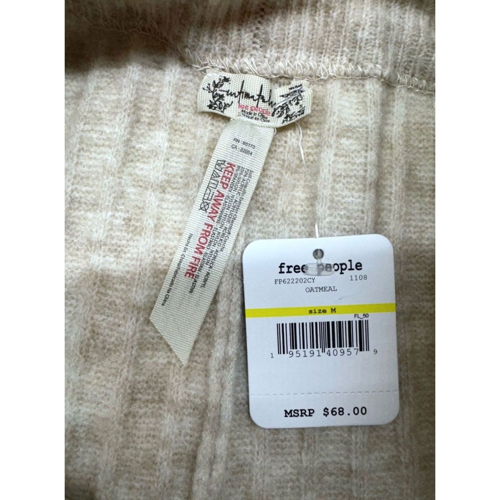 Free People Free People Women's Around The Clock Knit Sweater Pants Set Oatmeal S/M NWT Size S / US 4 / IT 40 - 6 Thumbnail