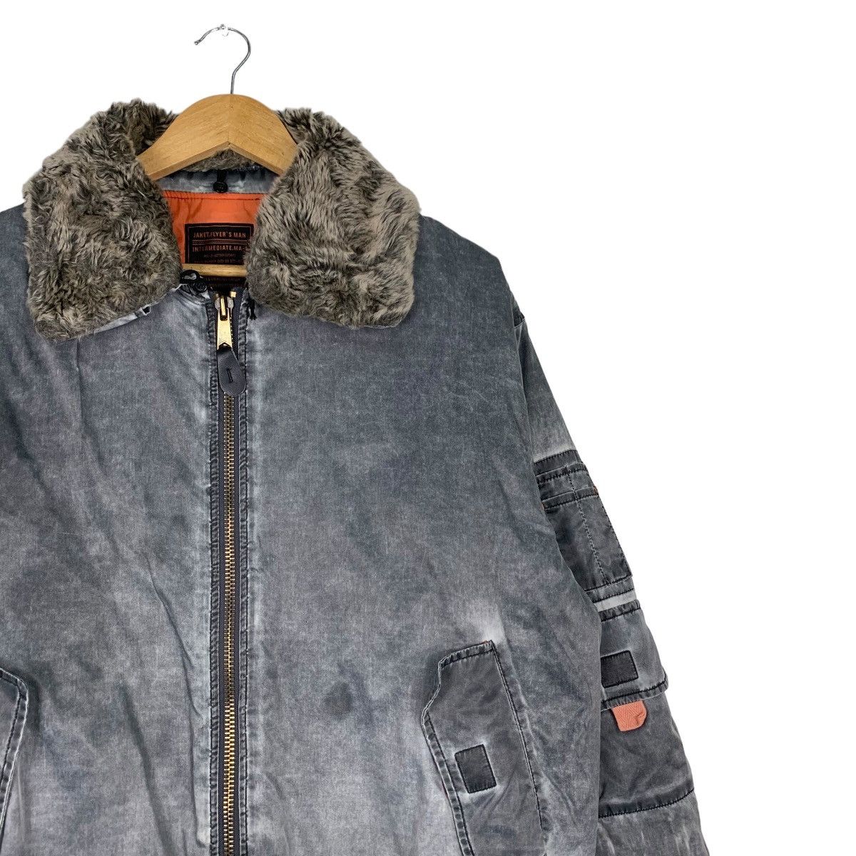Vintage Be-J Snow Washed Fur Neck MA1 Flight Jacket #1057-C48 Size US L / EU 52-54 / 3 - 5 Thumbnail
