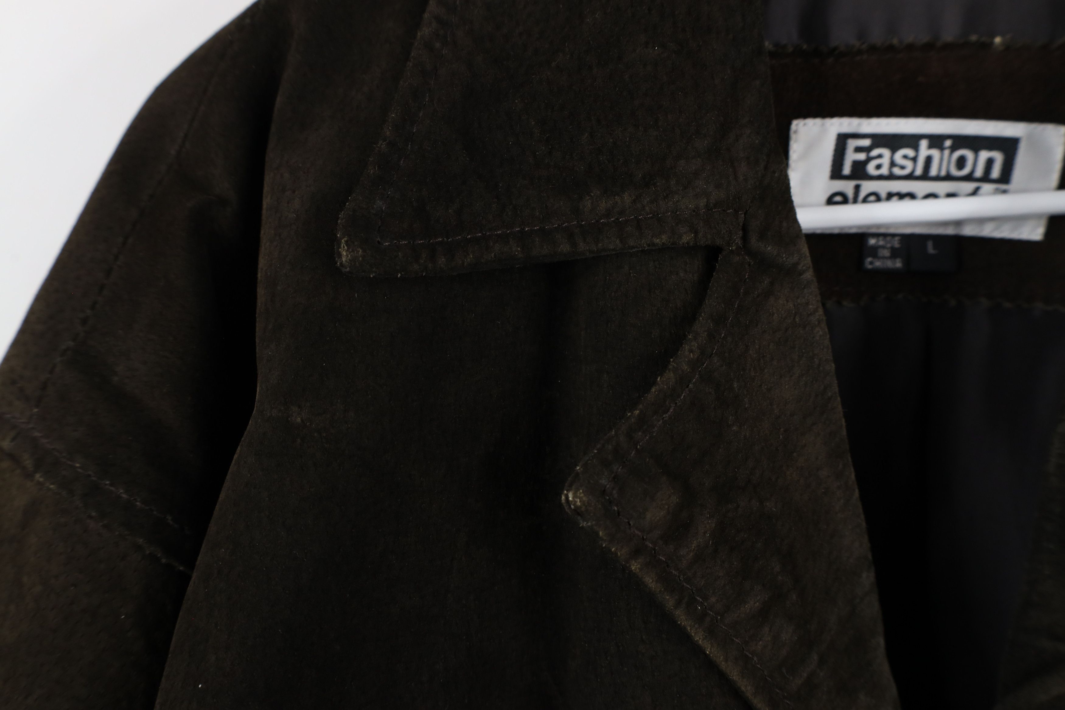 Vintage Vintage 90s Streetwear Suede Leather Button Jacket Brown Size US L / EU 52-54 / 3 - 6 Thumbnail