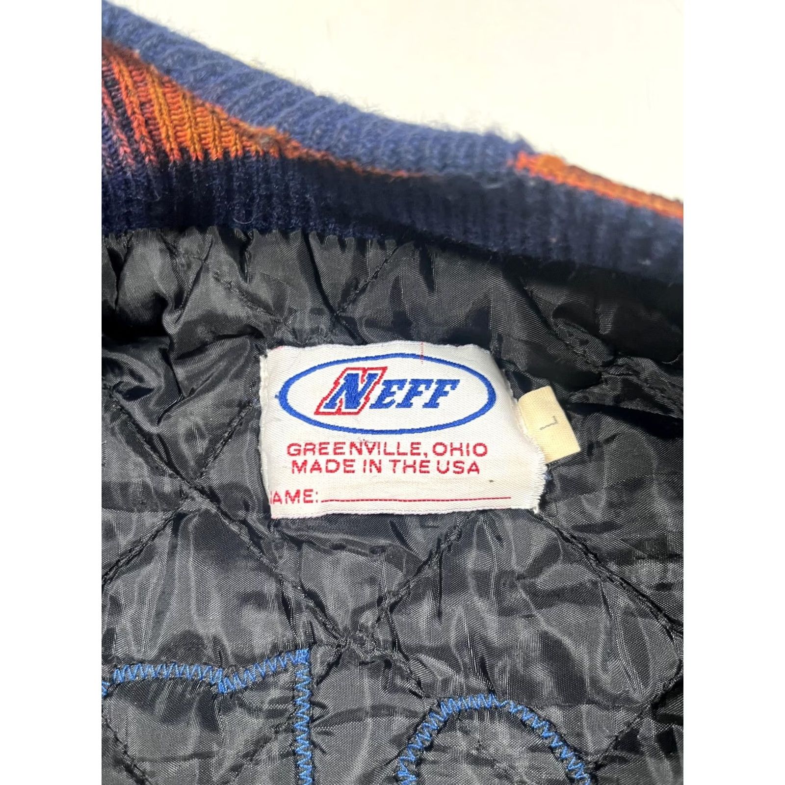 Vintage VINTAGE Neff Jacket Mens Large Blue Wool Leather Varsity Lincoln Park Lions USA Jacket Size US L / EU 52-54 / 3 - 3 Thumbnail