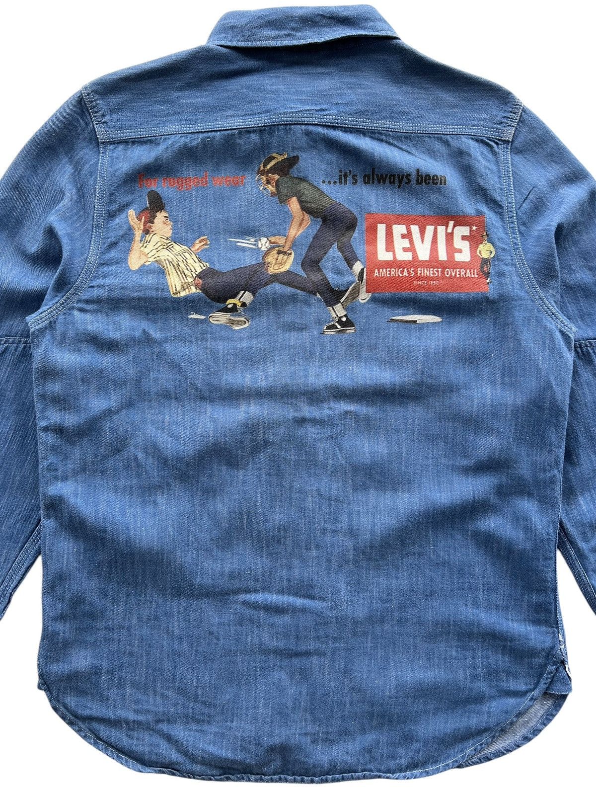 Levi's × Levi's Made & Crafted × Levi's Vintage Clothing 🔥Levi's Amerca’s Finest Overall Big Logo Western Shirt Denim Size US XS / EU 42 / 0 - 16 Thumbnail