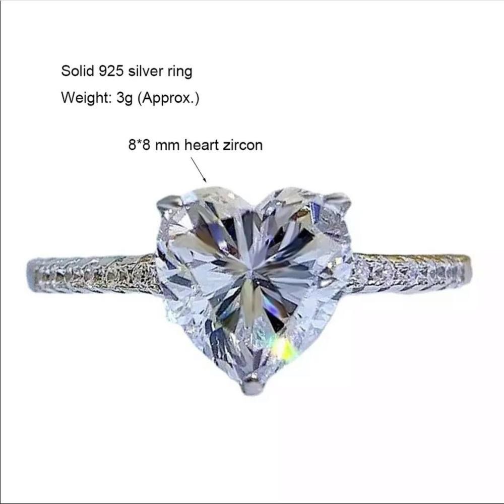 Other Romantic Heart Shaped Sterling Silver Ring Size ONE SIZE - 3 Thumbnail