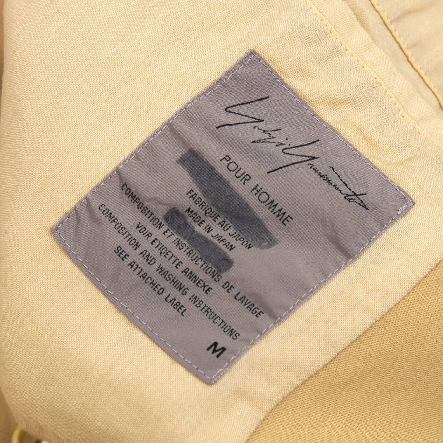 Yohji Yamamoto Yohji Yamamoto Beige No-Collar Wool Gabardine Jacket Size US M / EU 48-50 / 2 - 18 Thumbnail
