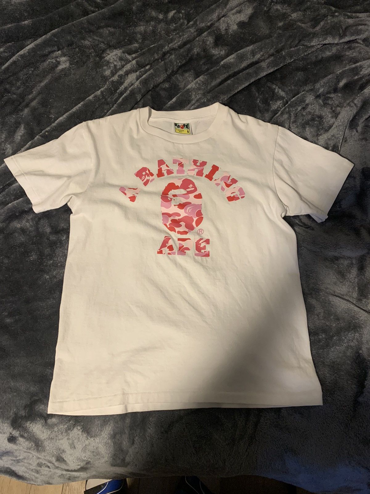 image of Bape Abc Camo College Tee in White, Men's (Size Small)