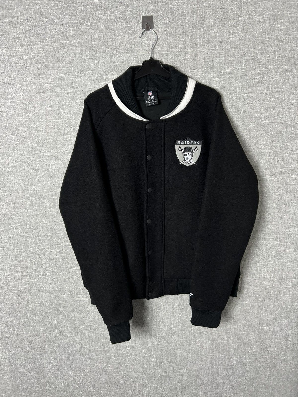 NFL OAKLAND RAIDERS Wool Blend Bomber Jacket Big Logo Size XL Size US XL / EU 56 / 4 - 7 Thumbnail