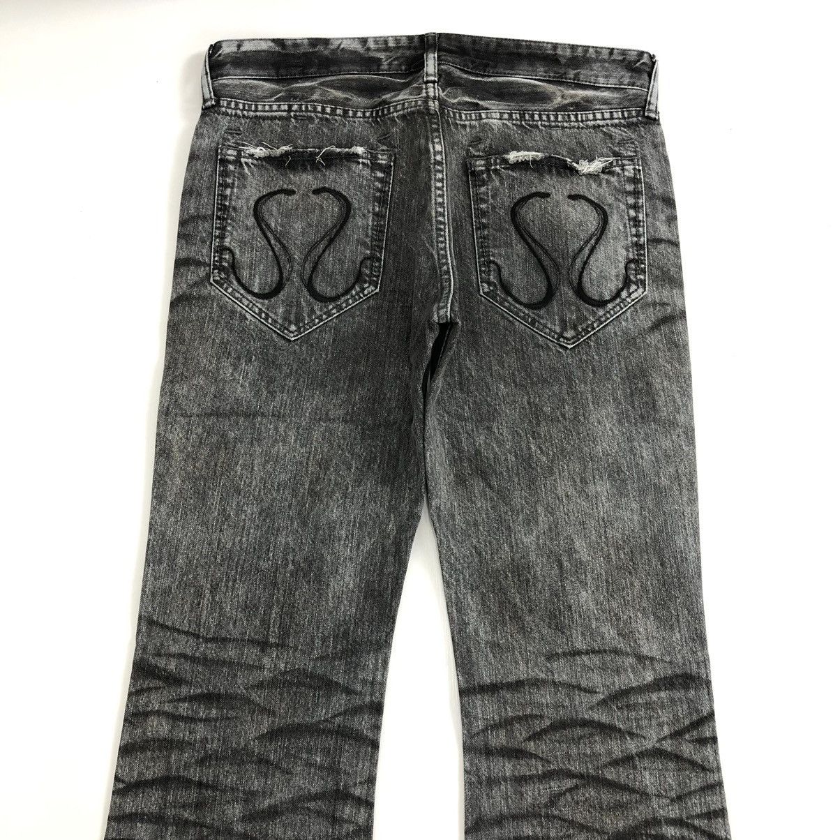 CIVARIZE 📦SOLD📦 Civarize Zip Leg Distressed Fade Flared Jeans BootCut Size US 31 - 15 Thumbnail