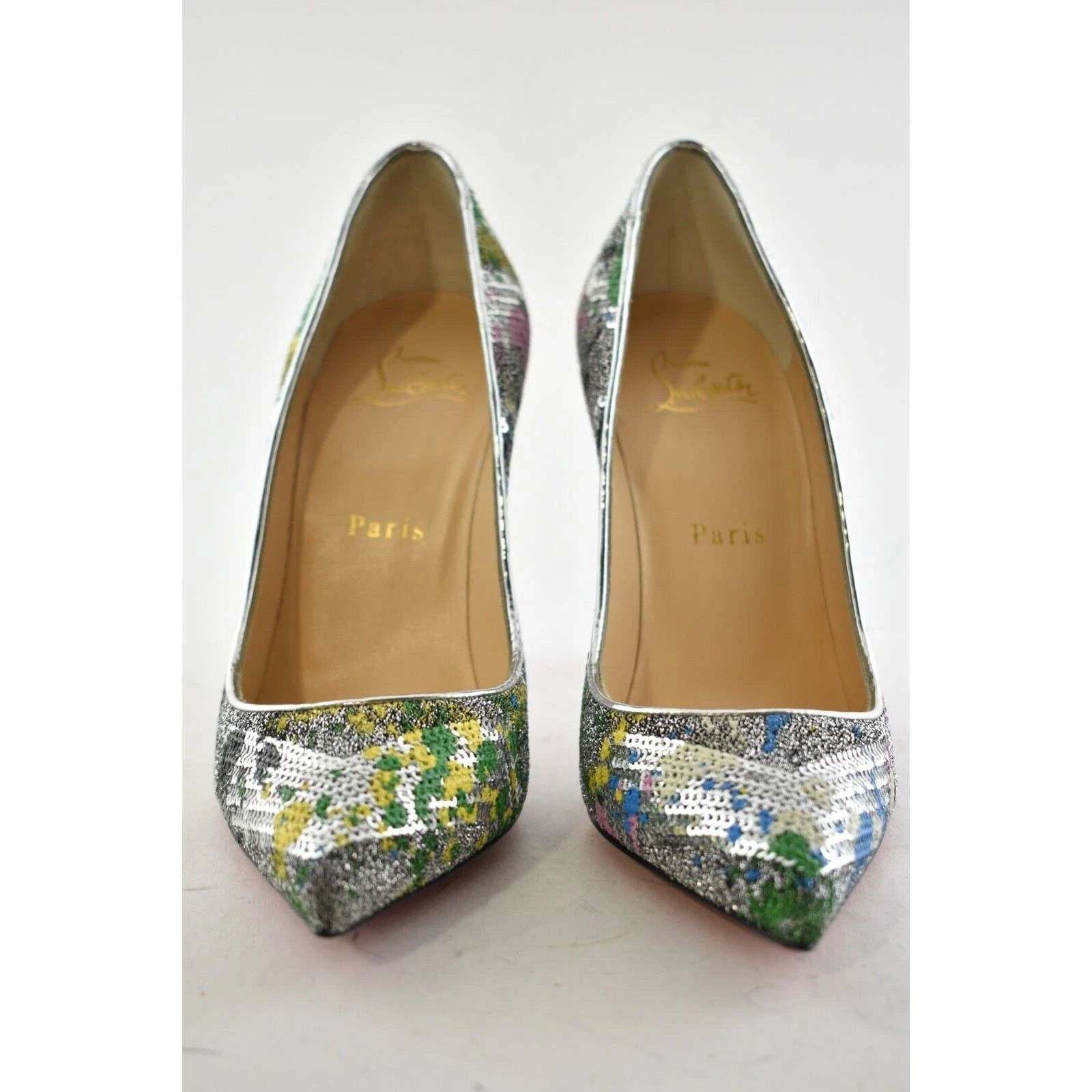Christian Louboutin Christian Louboutin Pigalle Follies 100 Paillette Splash Size US 7.5 / IT 37.5 - 5 Thumbnail
