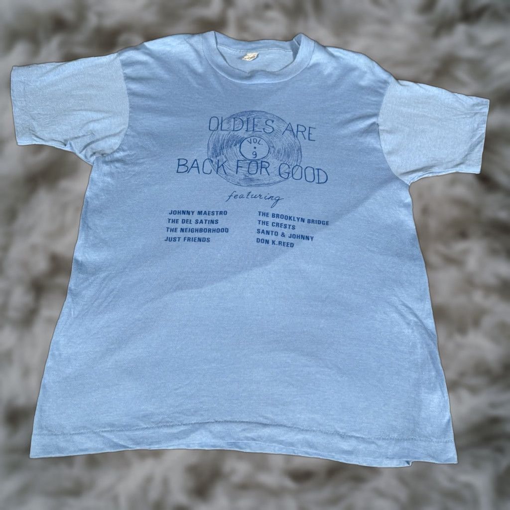 Vintage VINTAGE Music T Shirt Mens M Slim Fit Johnny Mestro 80s Blue Cotton Polyester Graphic Print Crew Neck Short Sleeve Slimming Size US M / EU 48-50 / 2 - 1 Thumbnail
