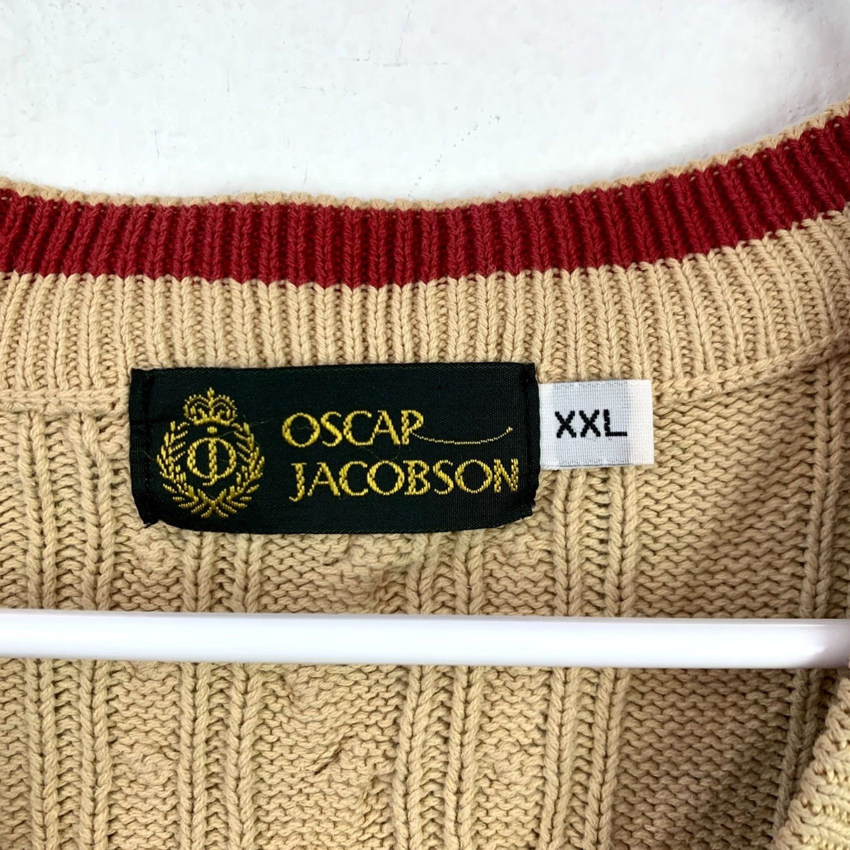Oscar Jacobson Oscar Jacobson V-Neck Sweater Tan Knit XXL 1970s Scotland Size US XXL / EU 58 / 5 - 3 Thumbnail