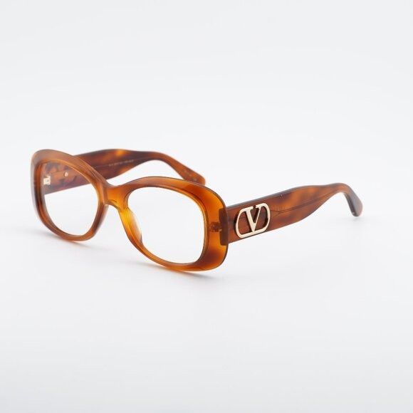 Valentino Valentino VLX-181C Eyeglasses Light Havana/Gold 53mm Square Size ONE SIZE - 3 Thumbnail