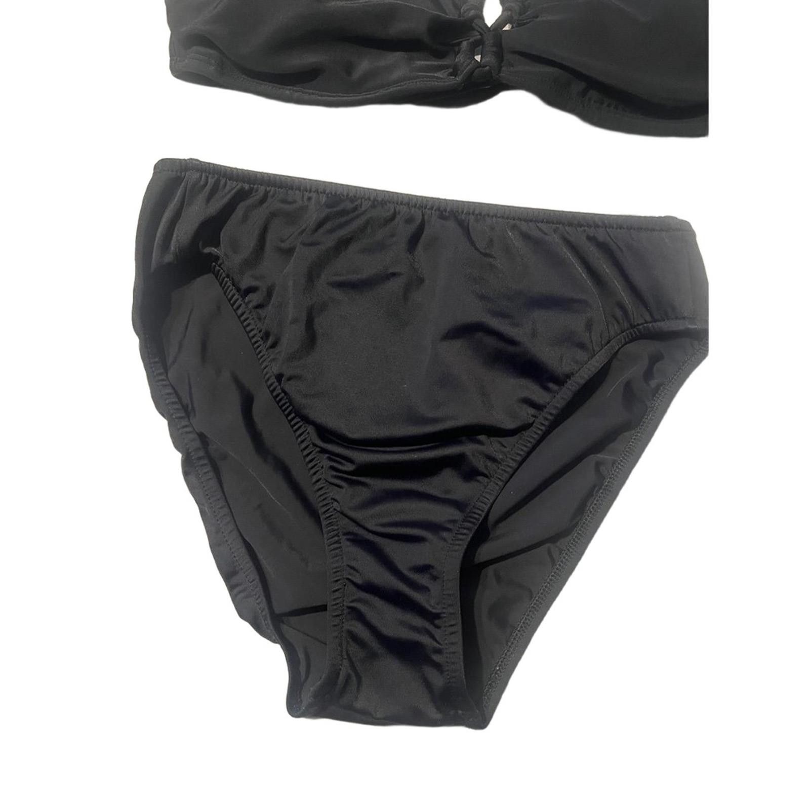 Venus VENUS Bikini Set 8 Black High Waisted O Front Chic Swimwear Size ONE SIZE - 4 Thumbnail
