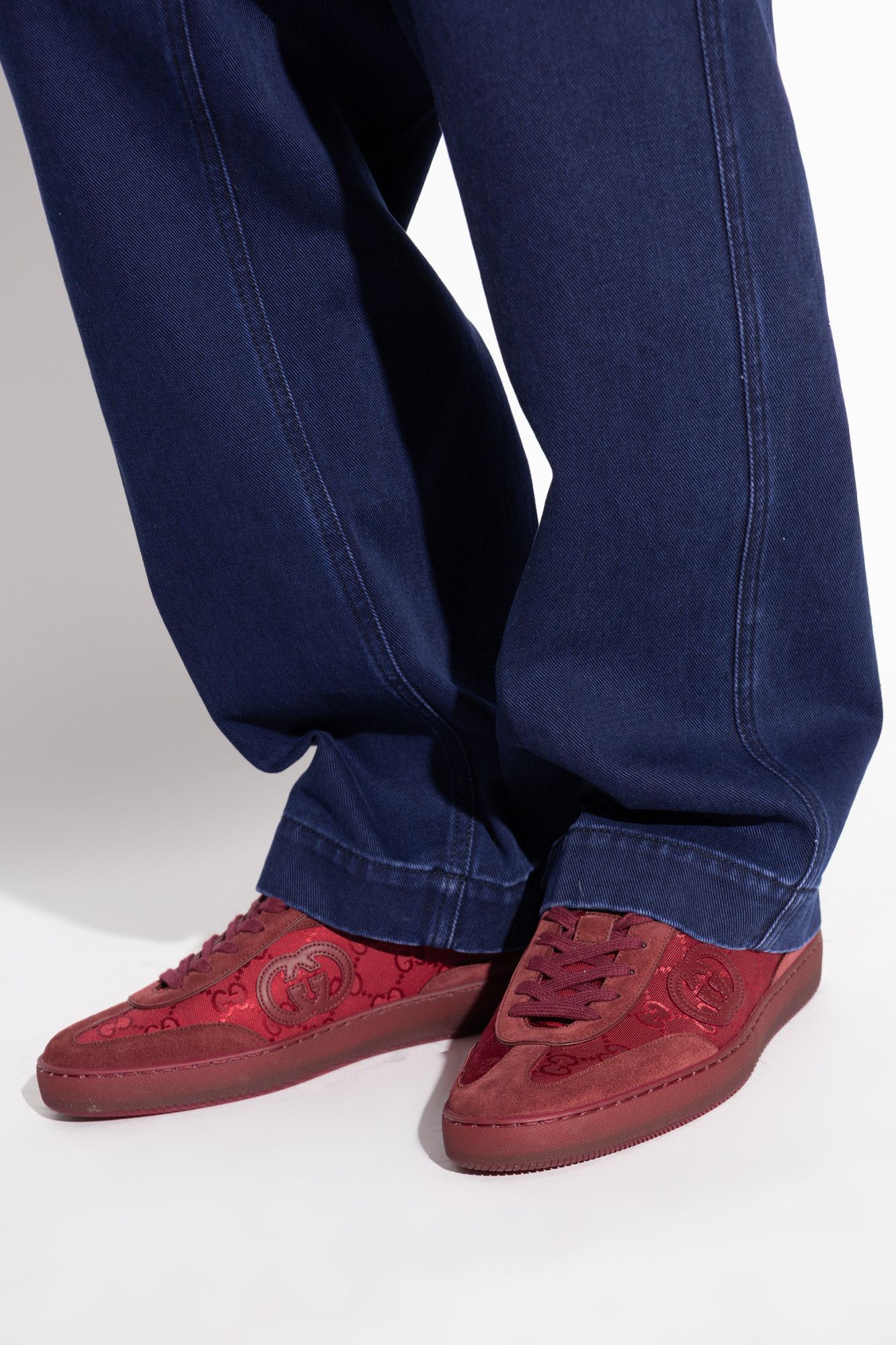 Gucci o1loc1c0426 813686 Men's G75 Sneakers in Burgundy Size US 7 / EU 40 - 3 Thumbnail
