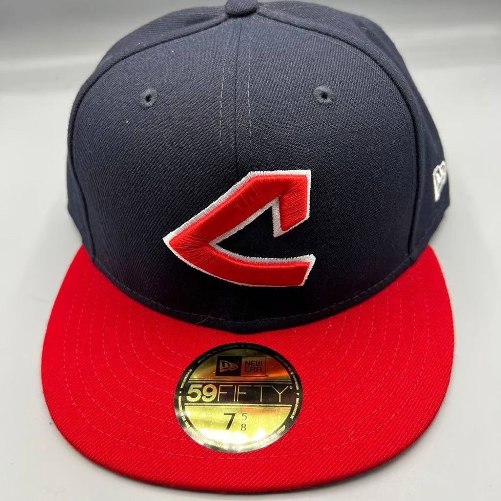 New Era Cleveland Indians Guardians Hat Men 7 5/8 Navy Fitted Cap Size ONE SIZE - 1 Thumbnail