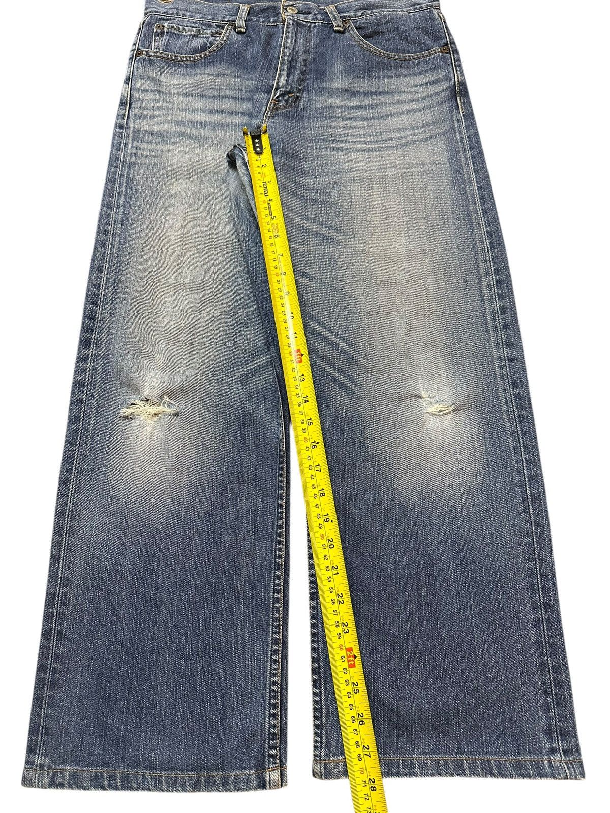 Levi's Vintage 90s Levis 534 Blue Faded Wash Distress Baggy Jeans Size US 33 - 14 Thumbnail