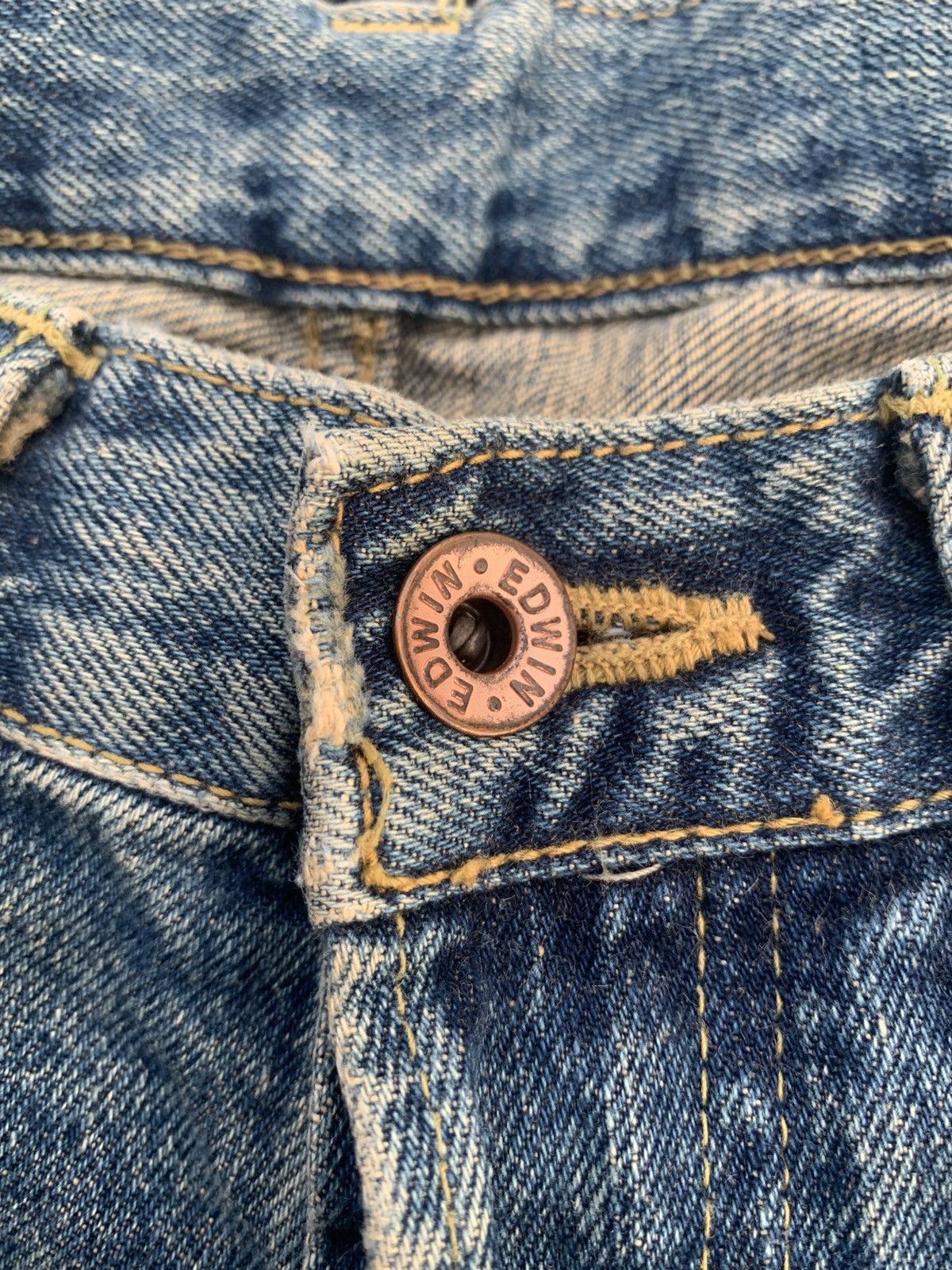 Kapital VINTAGE EDWIN 505X SELVEDGE BAGGY RUSTY DISTRESSED DENIM Size US 31 - 13 Thumbnail