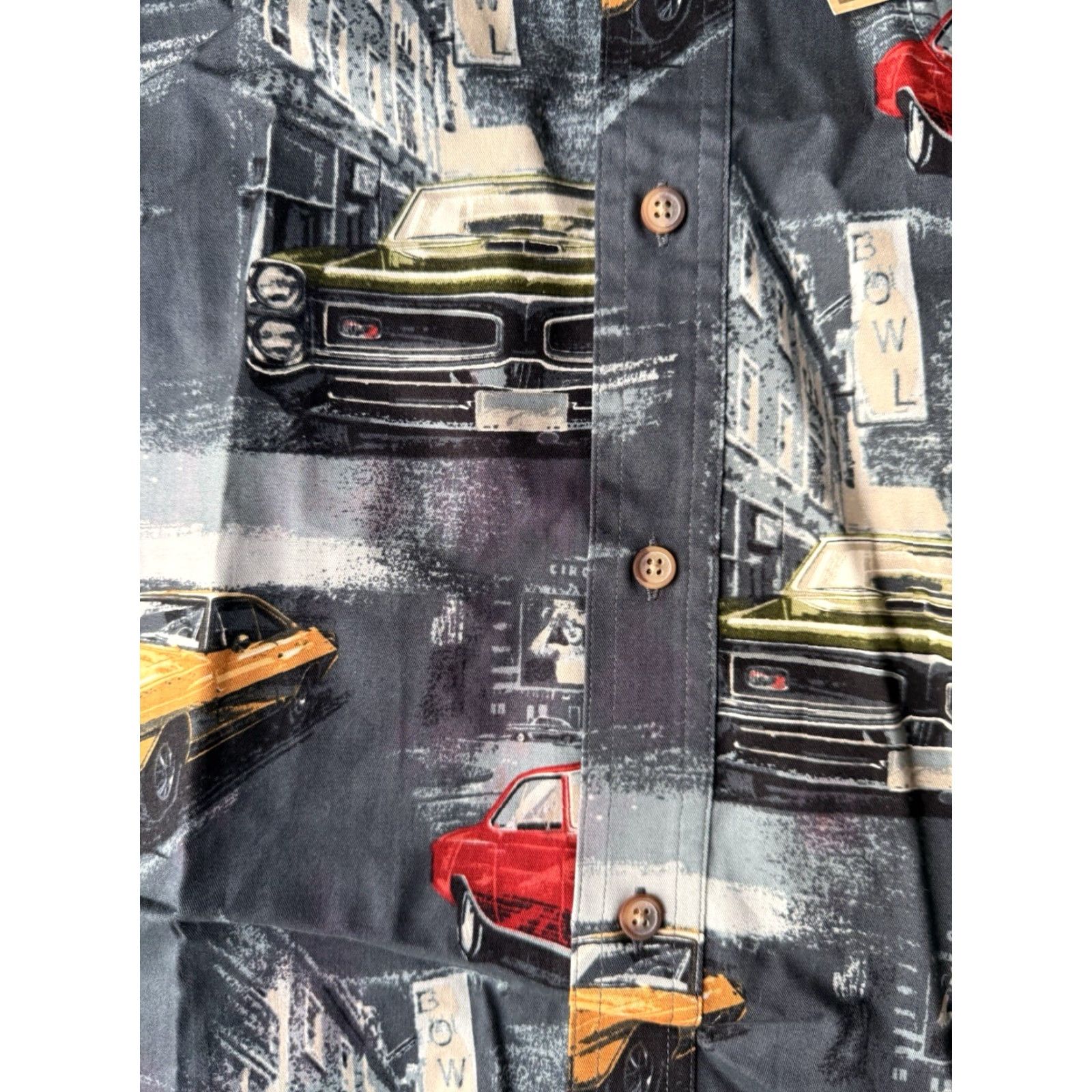 ALOHAS NWT Clearwater Outfitters Hawaiian Shirt Men Large Aloha Cars Graphic Print Short Sleeve Button-Up Collared Size US L / EU 52-54 / 3 - 5 Thumbnail