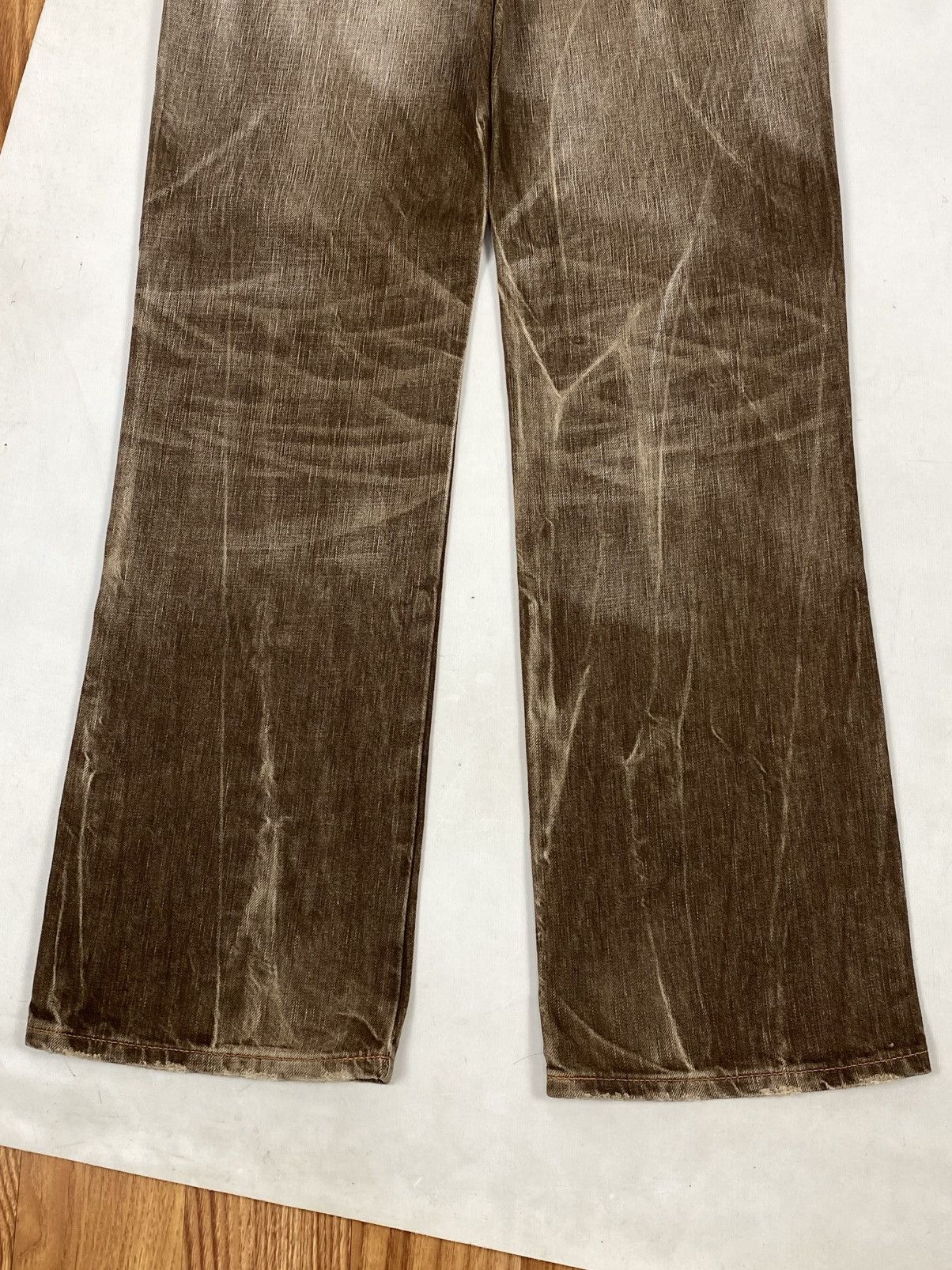 Edwin RARE ‼️ VTG EDWIN BLUE TRIP CRAZY FADED BROWN FLARE JEANS Size US 30 / EU 46 - 12 Thumbnail