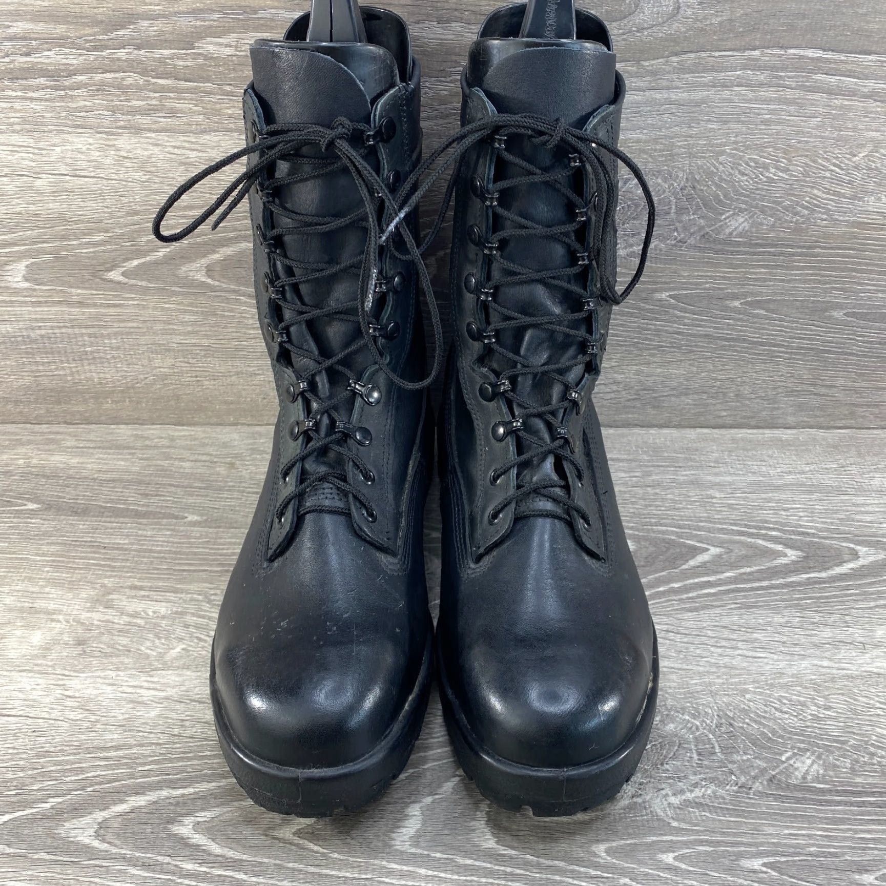 Vibram Belleville Mens W 10.5 Black Leather Steel Toe Combat Boots Lace Up Vibram Sole Size US 11 / EU 44 - 3 Thumbnail