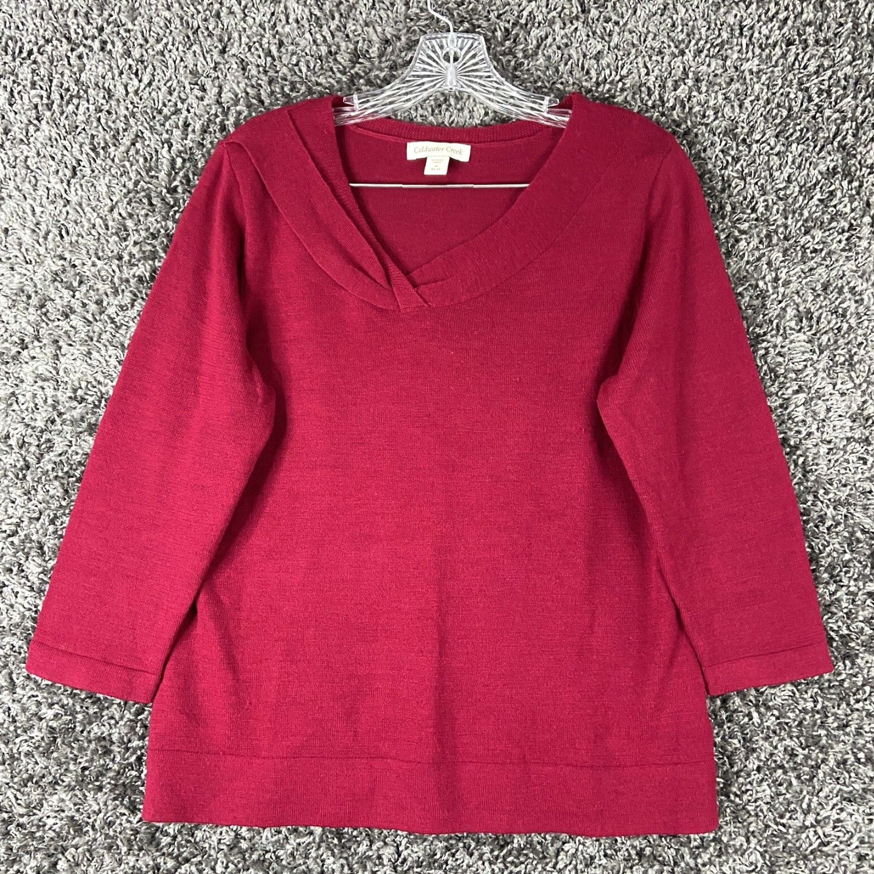 Coldwater Creek COLDWATER CREEK Knit Blouse Shirt Women M 10-12 Red 3/4 Sleeve Size M / US 6-8 / IT 42-44 - 5 Thumbnail