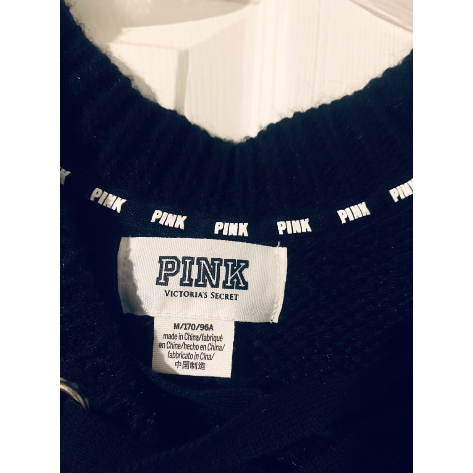 Vintage Victoria's Secret PINK Pullover Sweater Black Long Sleeve M Size Women Knit Cotton Polyester Relaxed Fit V-Neck Casual Pullover Shirt Size M / US 6-8 / IT 42-44 - 3 Thumbnail