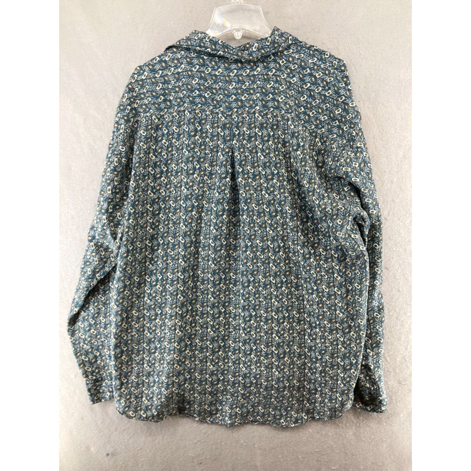 Vintage Bruno Button-Up Shirt Mens XL Blue Geometric Long Sleeve Silk Designer Size US XL / EU 56 / 4 - 6 Thumbnail