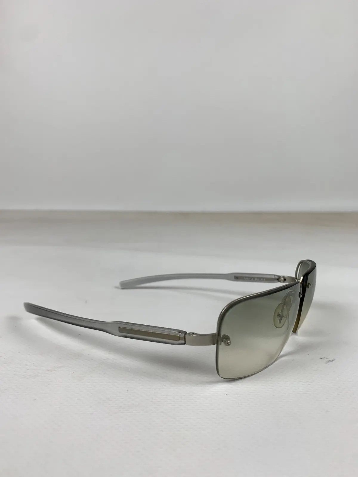 Prada PRADA Sunglasses Rimless Sport Metal Frame Shield Wrap Size ONE SIZE - 3 Thumbnail