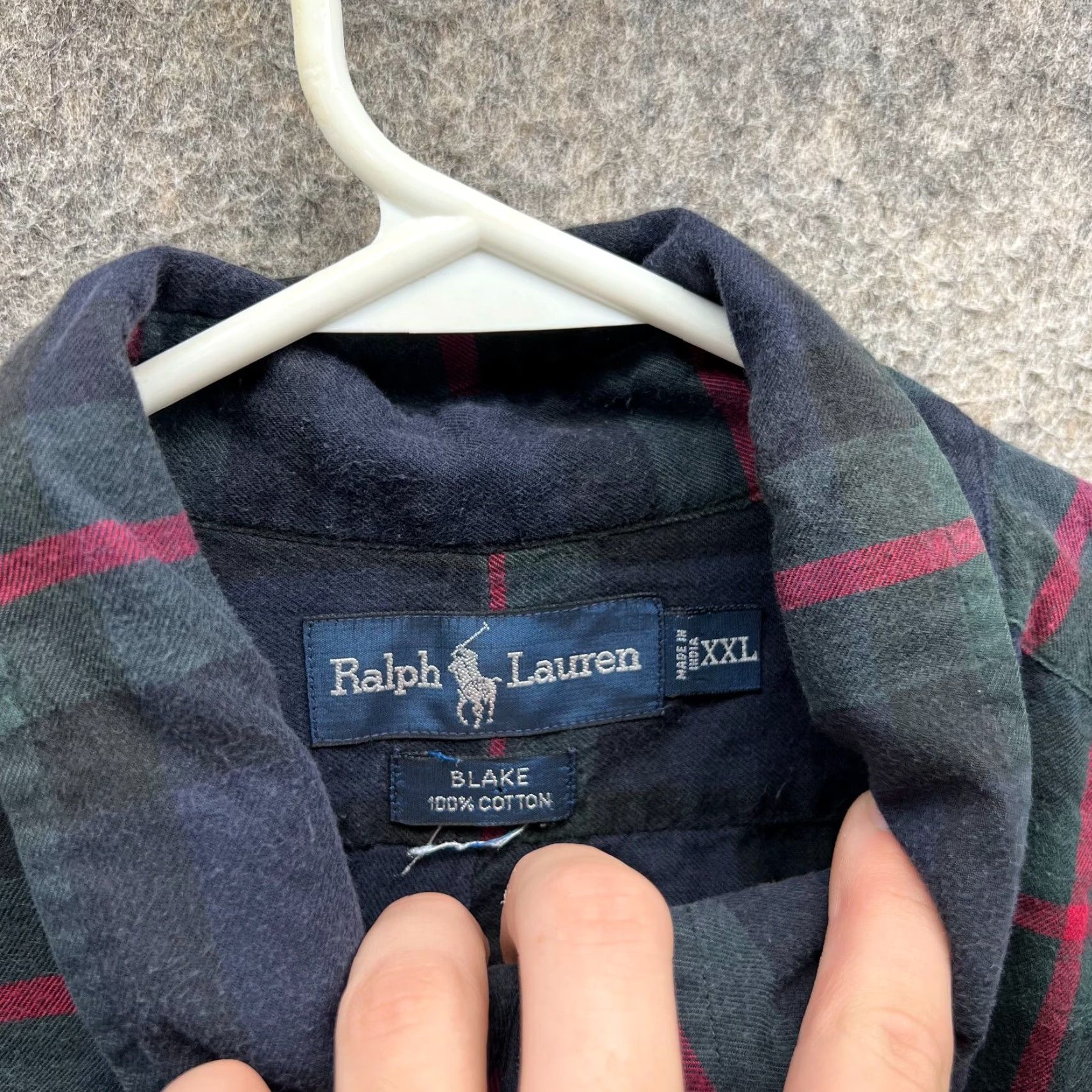 Polo Ralph Lauren VINTAGE Polo Ralph Lauren Shirt Mens XXL Blue Button Down Blackwatch Tartan Plaid Blake Size US XXL / EU 58 / 5 - 7 Thumbnail