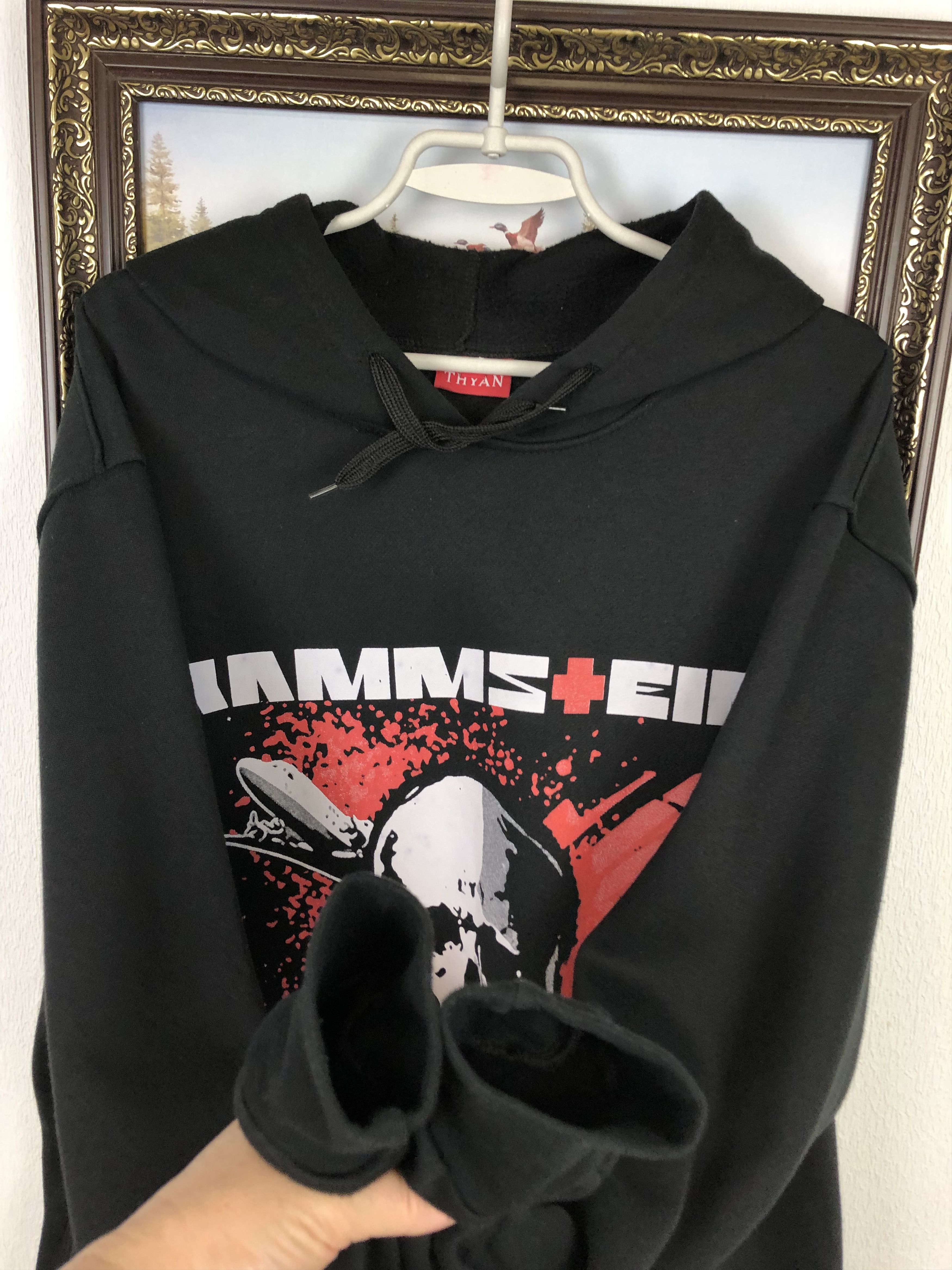 Band Tees Vintage Rammstein Band Hoodie Mens Black Over Print Jacket Size US XXL / EU 58 / 5 - 5 Thumbnail