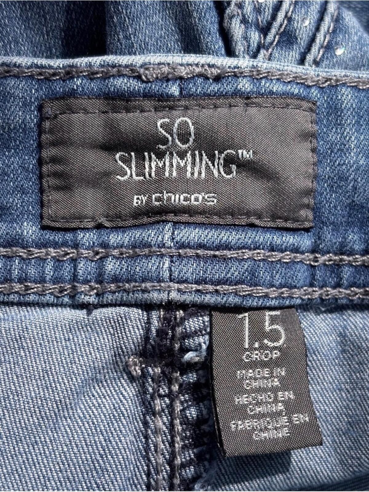 Chicos Chico’s ‘So Slimming’ Cropped Jeans Size 1.5 Size 30" / US 8 / IT 44 - 3 Thumbnail