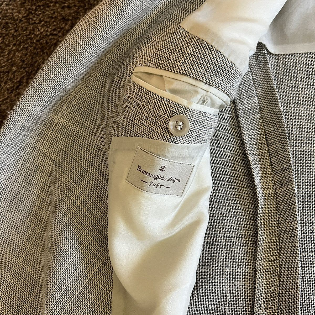 Ermenegildo Zegna Ermenegildo Zegna Soft 46R Blazer Silk Wool Gray Sport Coat Size 46R - 4 Thumbnail