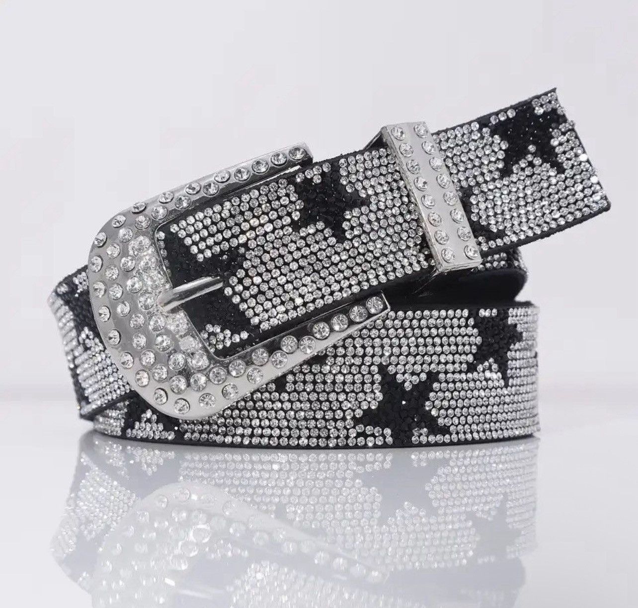 Japanese Brand × Leather Shiny Rhinestone Star Pu Leather Belt Size ONE SIZE - 1 Thumbnail
