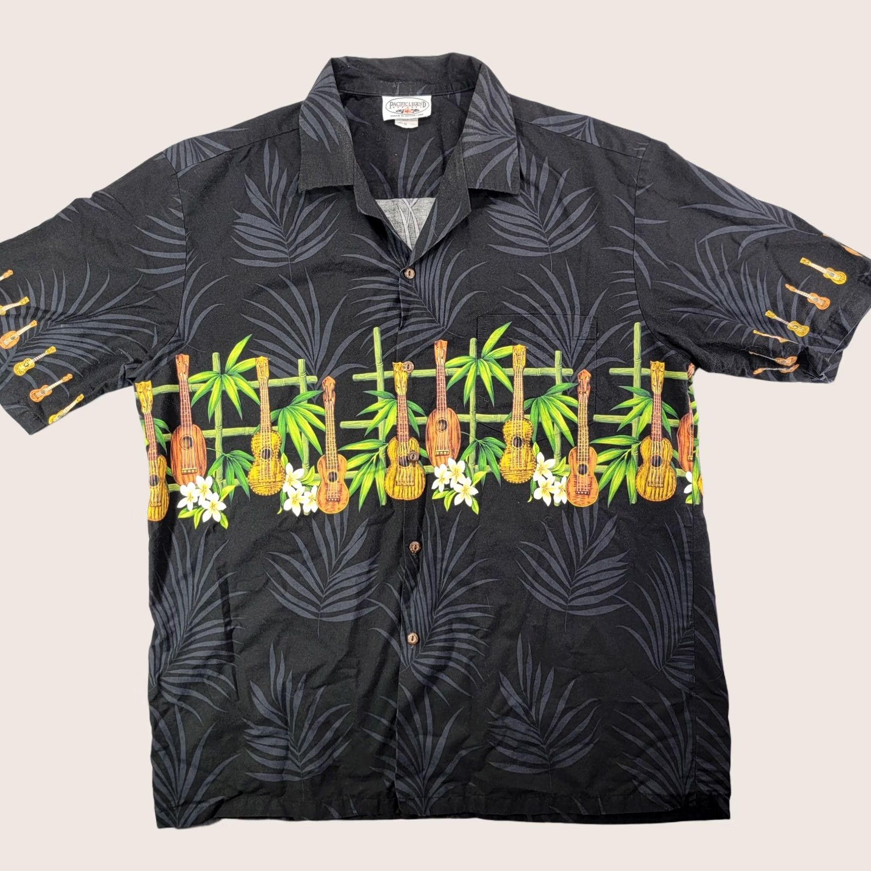 Vintage VINTAGE Pacific Legend Apparel Shirt Mens XL Black Ukulele Hawaiian Aloha Music Print Size US XL / EU 56 / 4 - 1 Thumbnail