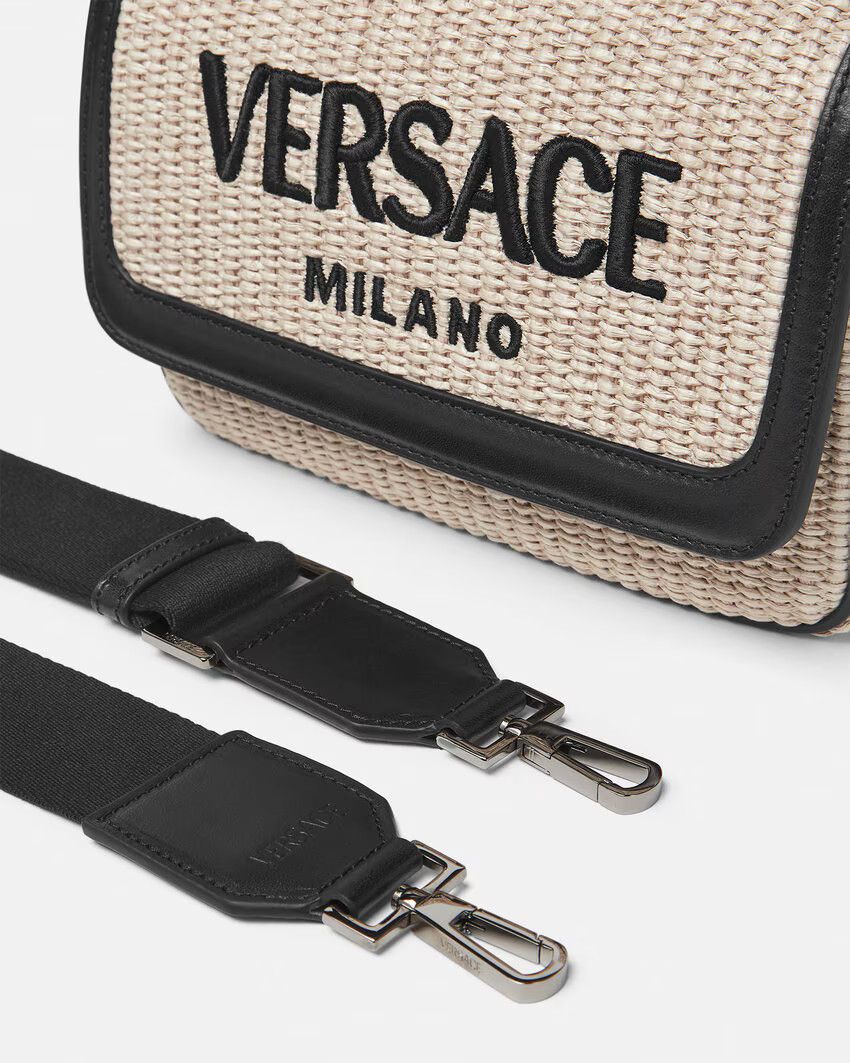 Versace o1s22i1n0125 Size: OS / Milano Raffia Bag in Beige Black Size ONE SIZE - 3 Thumbnail