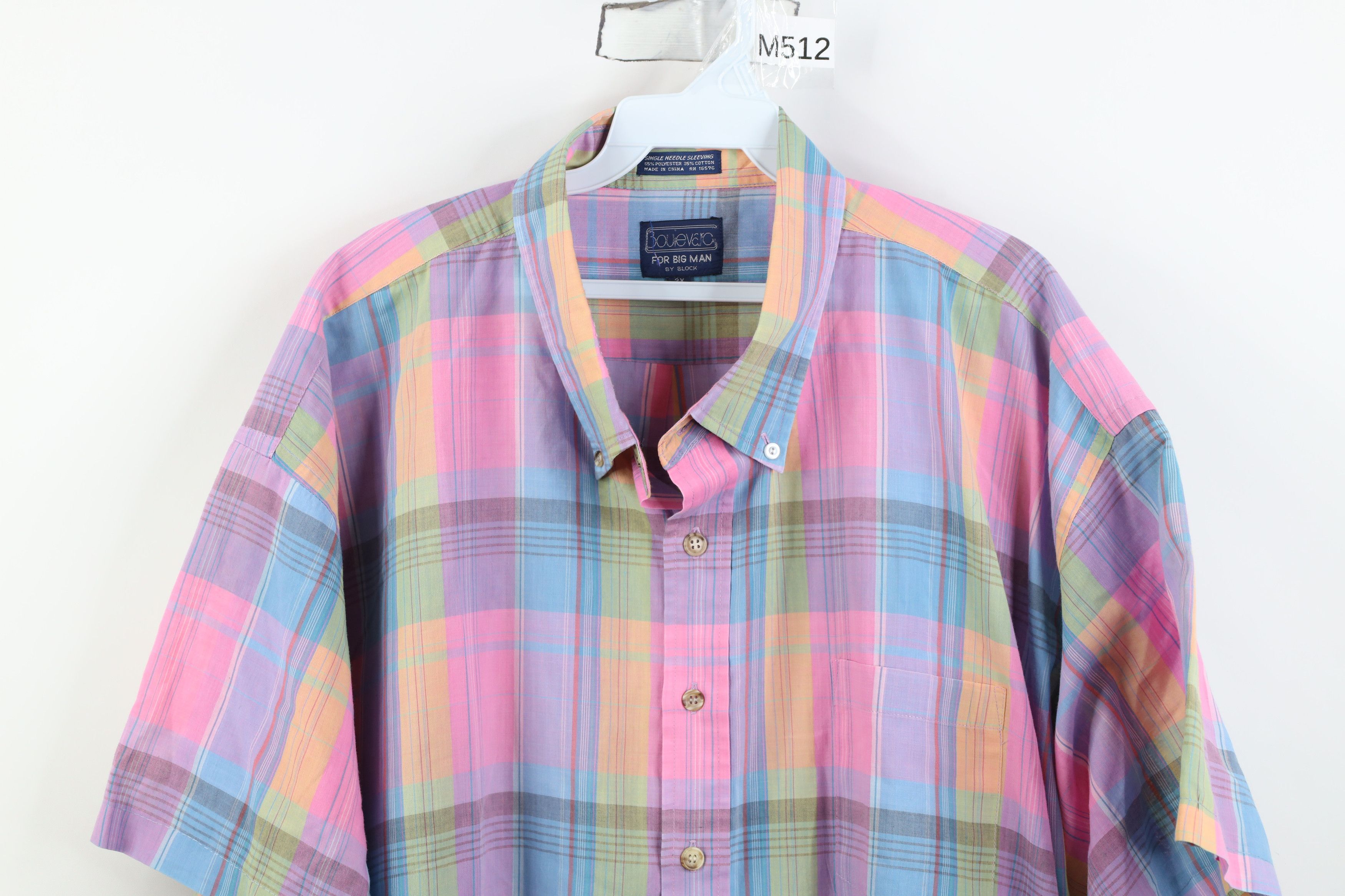 Vintage Vintage 90s Streetwear Madras Short Sleeve Button Shirt Size US XXL / EU 58 / 5 - 2 Thumbnail
