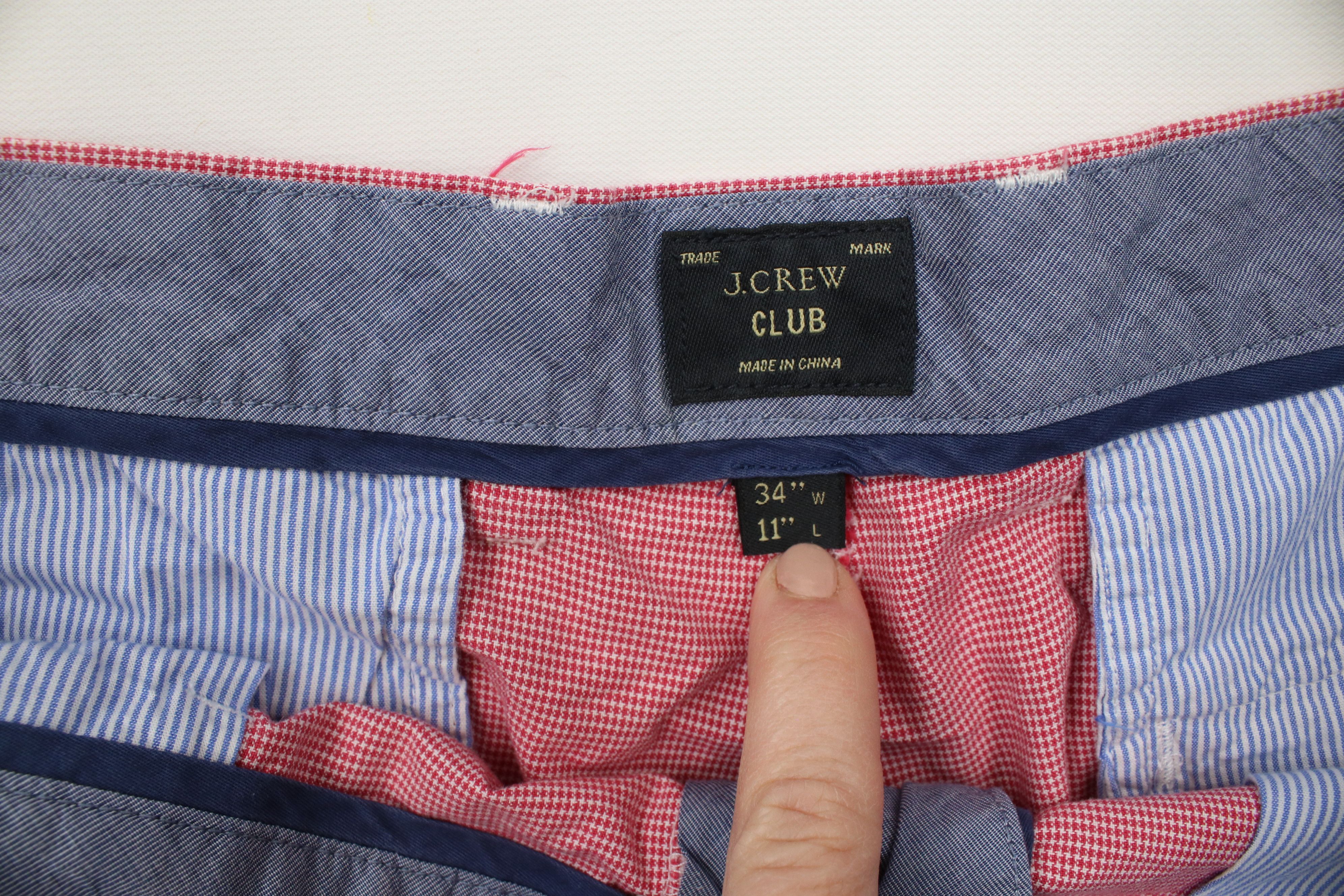J.Crew × Vintage J Crew Mens Size 34 Cotton Houndstooth Club Chino Shorts Red Size US 34 / EU 50 - 6 Thumbnail