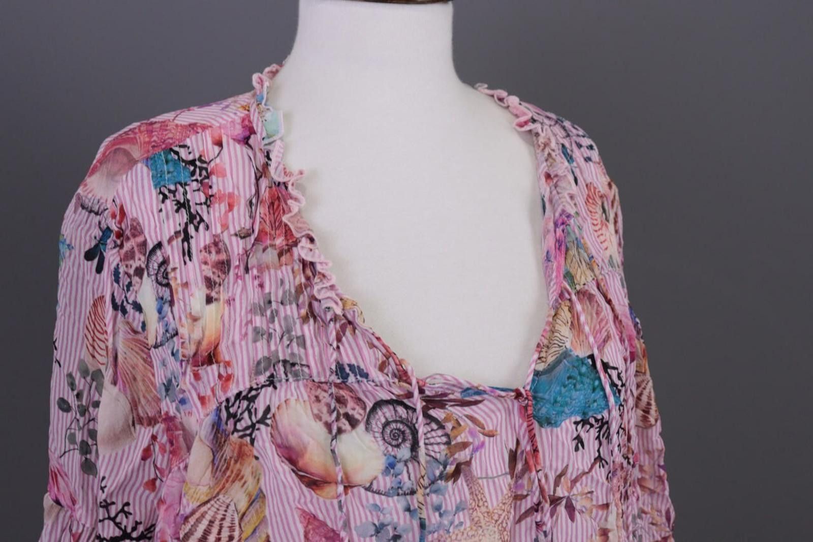 Designer Princess Goes Hollywood Pink Shell Blouse Shirt Sz 46 / XL Size XL / US 12-14 / IT 48-50 - 6 Thumbnail