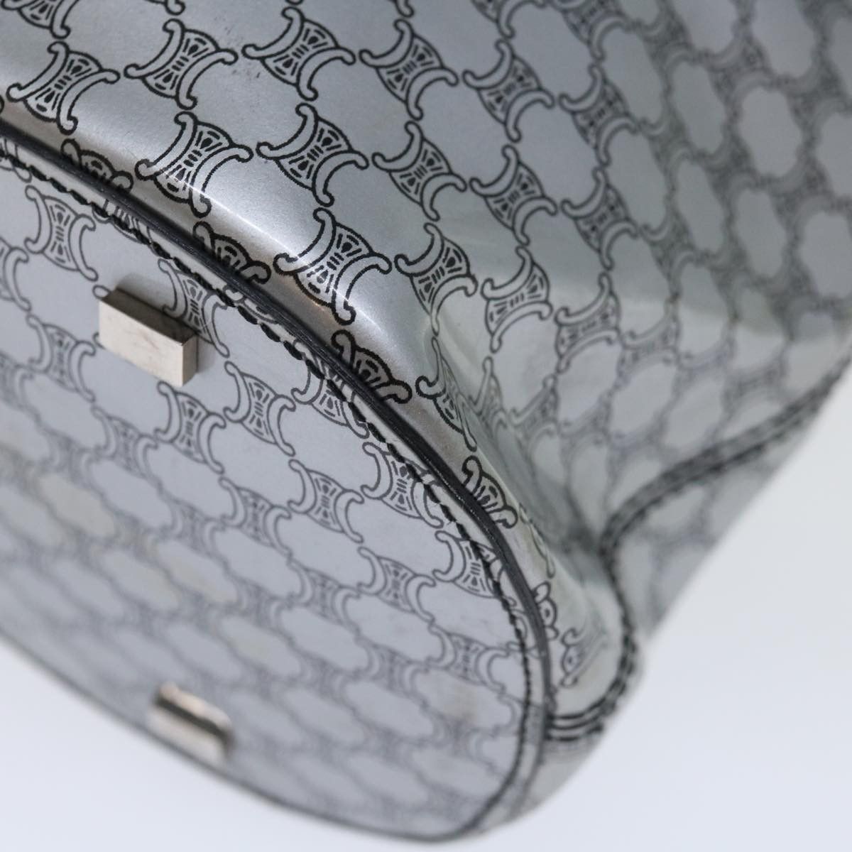 Celine CELINE Macadam Canvas Tote Bag Enamel Silver Black Size ONE SIZE - 15 Thumbnail