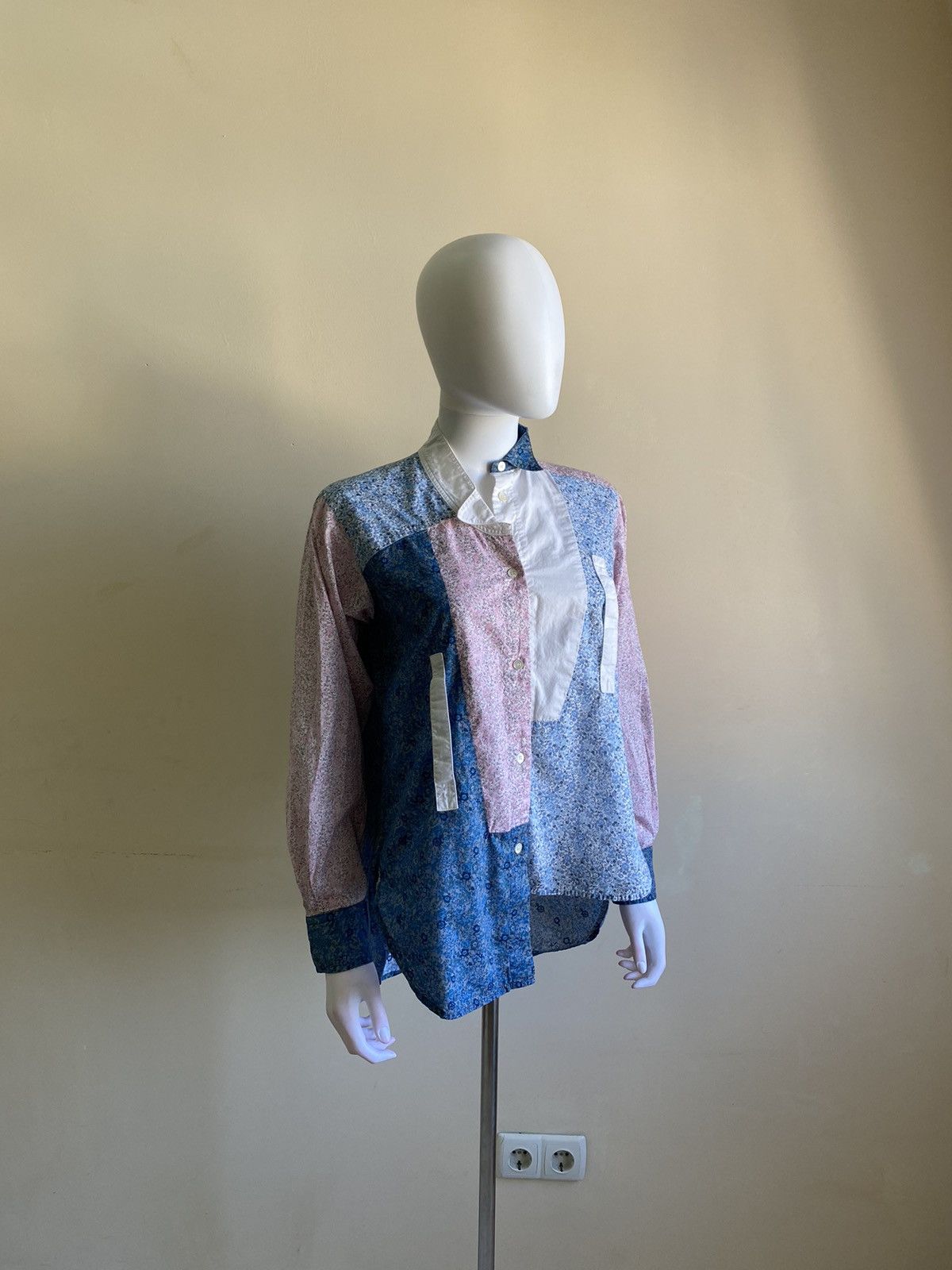 Loewe Loewe Multicolor Asymmetrical Button Up Patchwork Shirt Size XS / US 0-2 / IT 36-38 - 5 Thumbnail