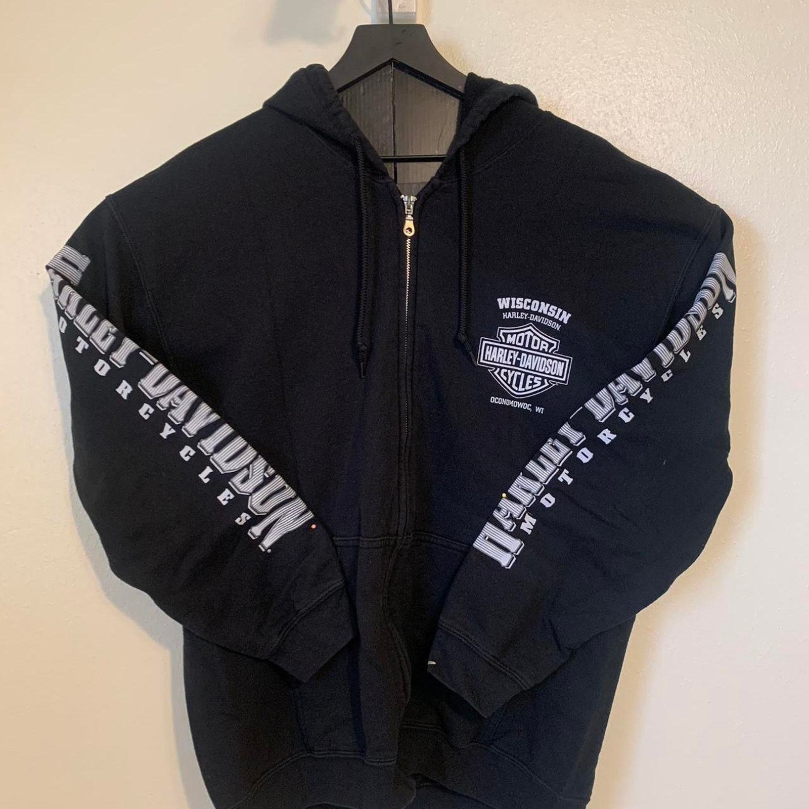Harley Davidson Vintage Harley Davidson Skull & Eagle Hoodie Size US L / EU 52-54 / 3 - 3 Thumbnail