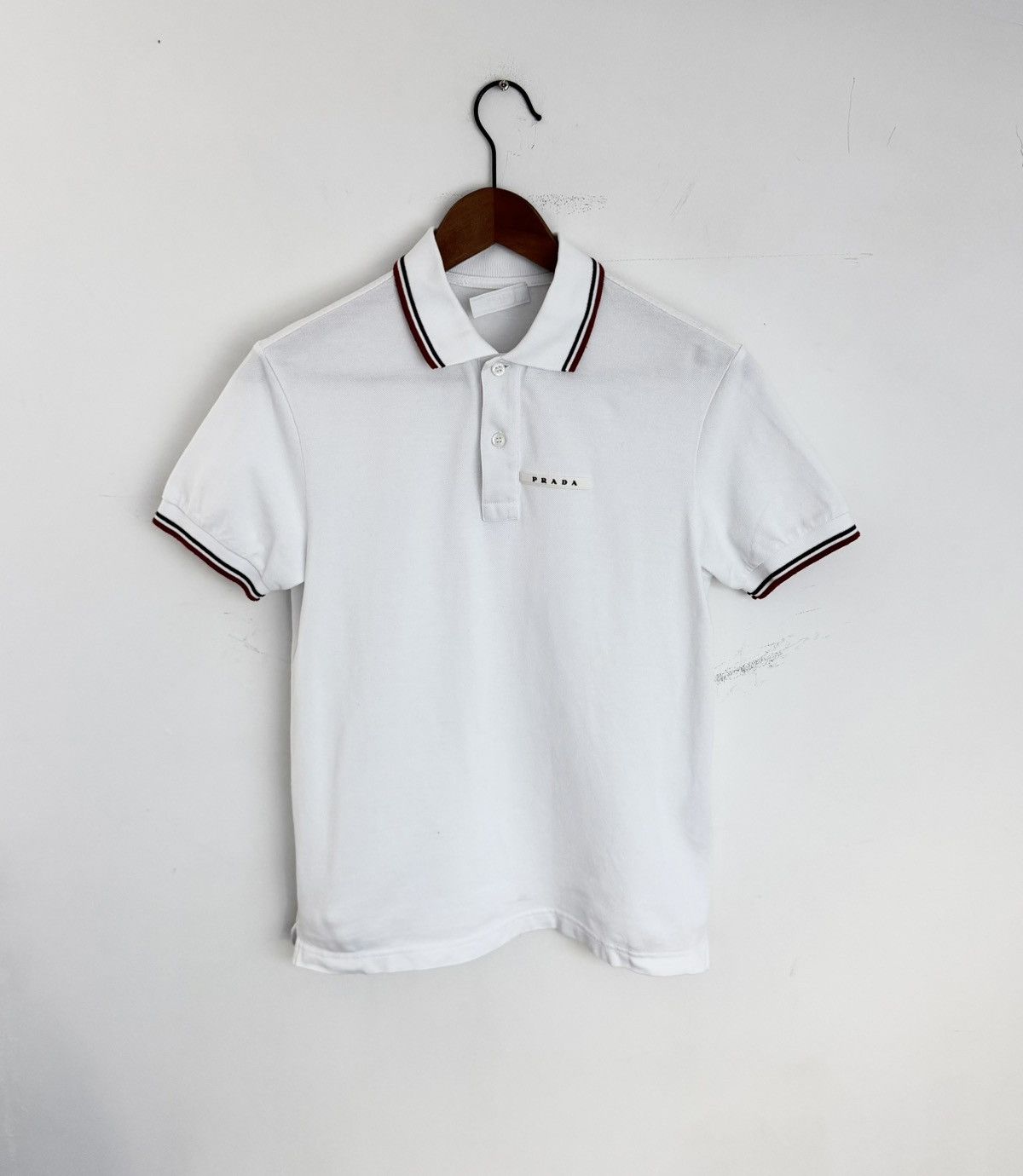 Prada Prada White Logo Polo Shirt XS Size US XS / EU 42 / 0 - 1 Thumbnail