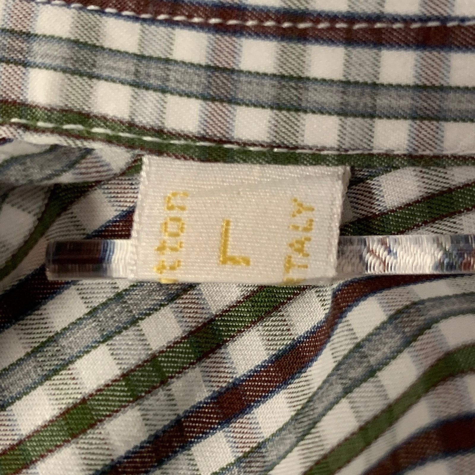 Brioni BRIONI L Green Brown Plaid Pointed Collar Long Sleeve Shirt Size US L / EU 52-54 / 3 - 6 Thumbnail