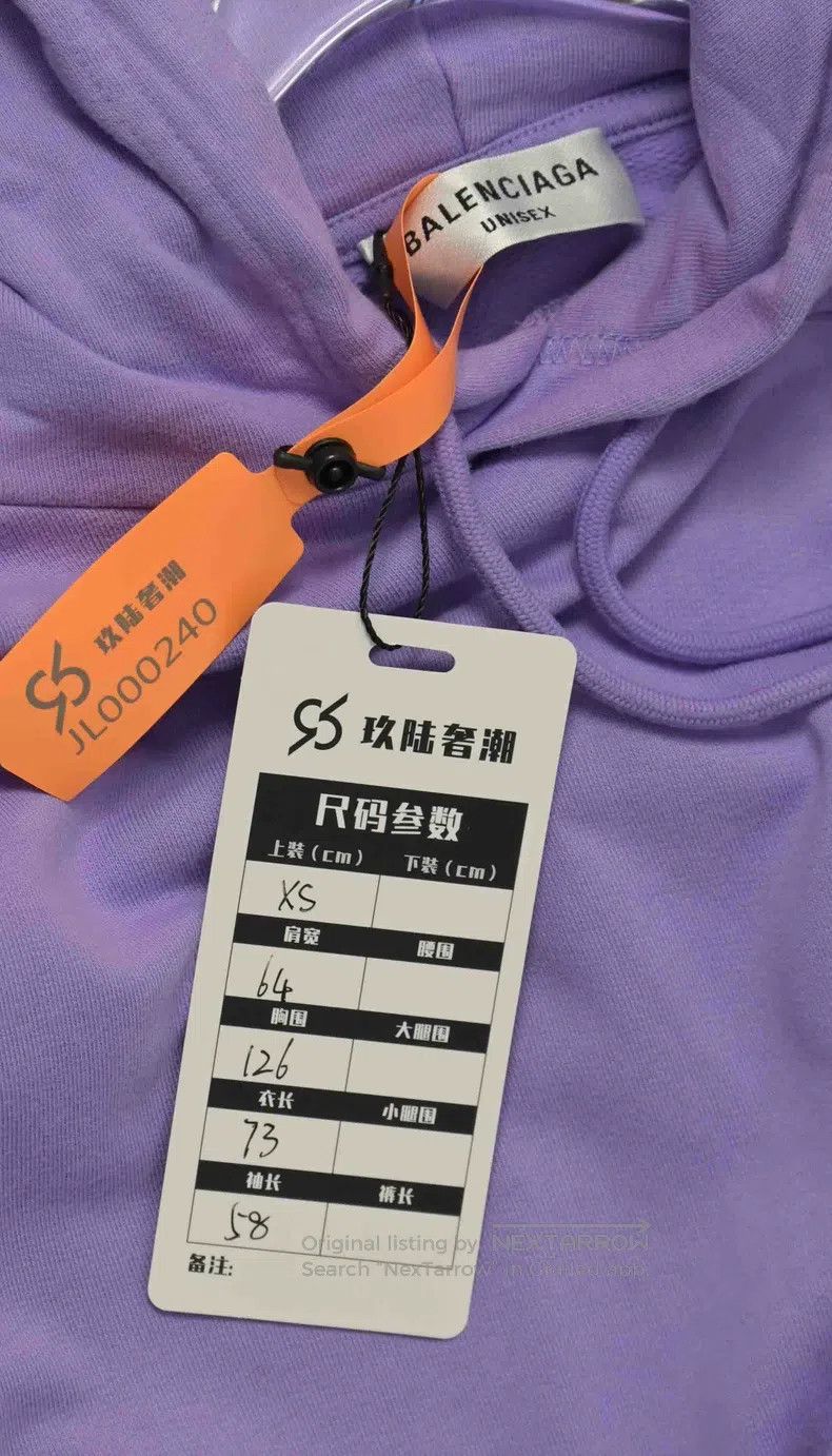 Balenciaga Balenciaga Purple Double-Zip Hooded Sweatshirt Size US XS / EU 42 / 0 - 3 Thumbnail