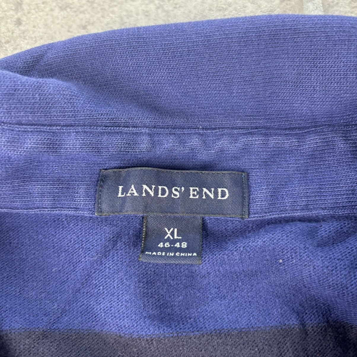 Lands' End Lands end purple with black stripes long sleeve polo Size US XL / EU 56 / 4 - 3 Thumbnail