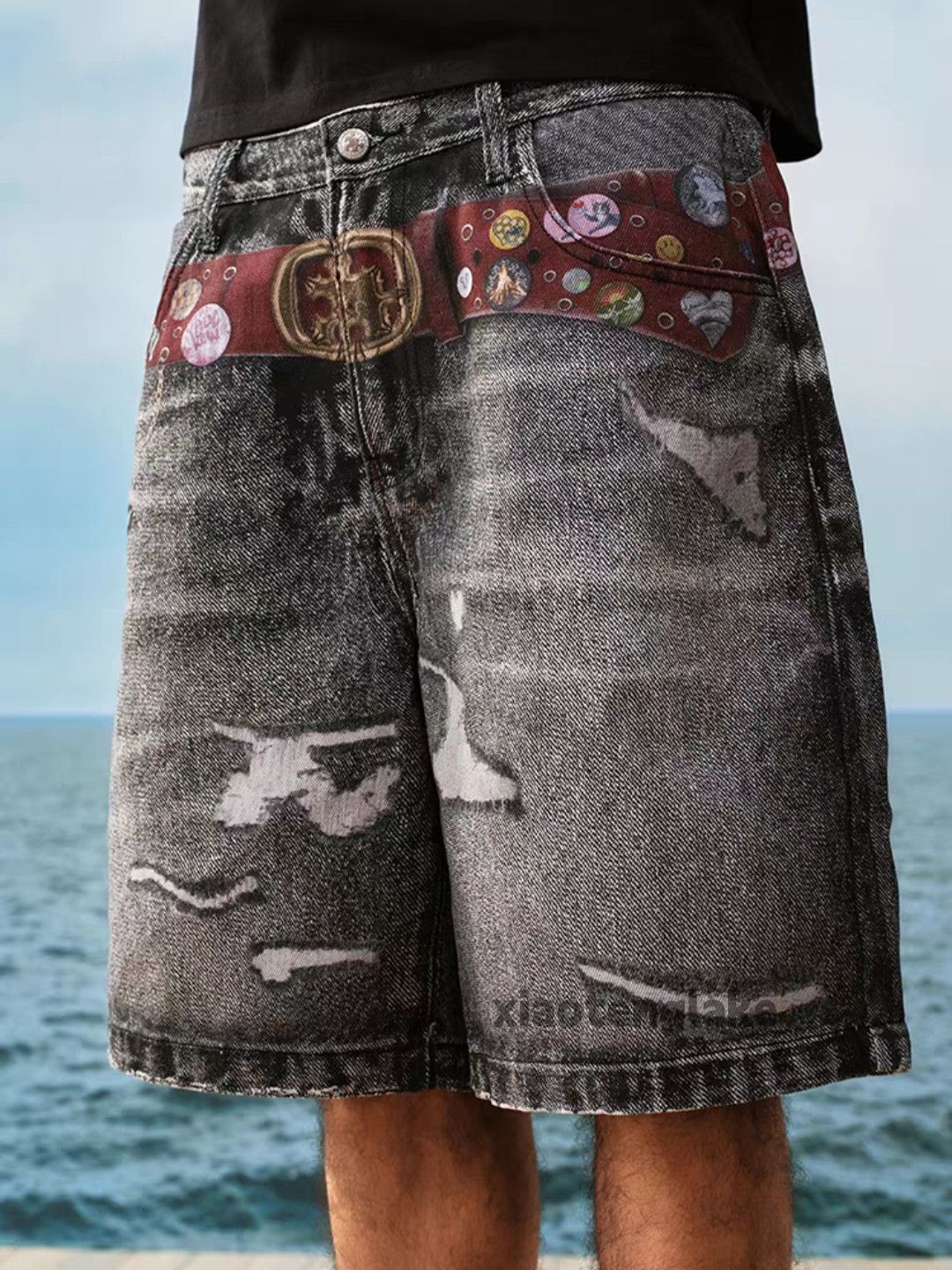 Designer × Japanese Brand × Vintage Unisex washed faded print pattern graphic shorts Size US 32 / EU 48 - 7 Thumbnail
